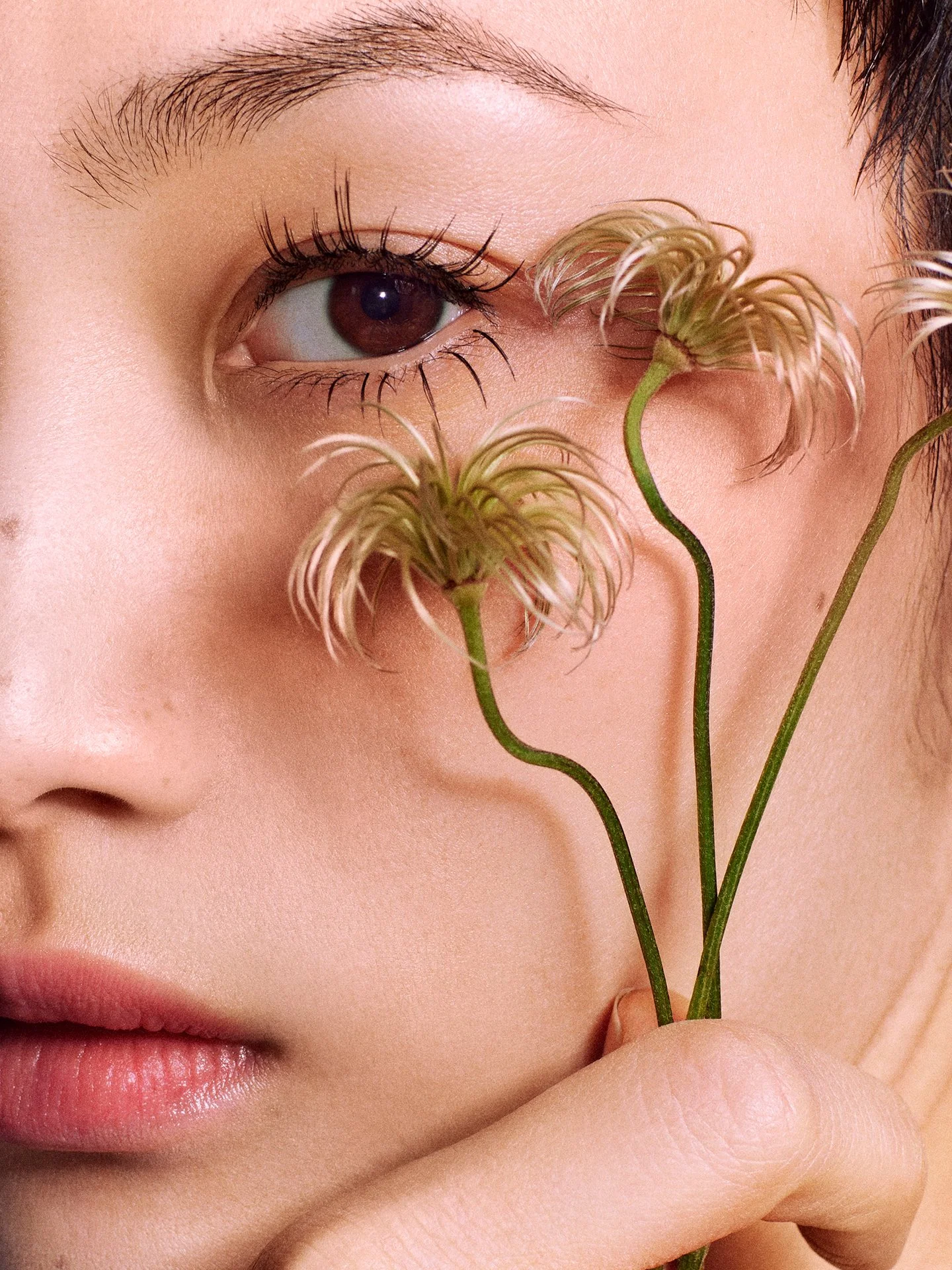 Floral eye detail beauty close-up by a beauty photographer based in London