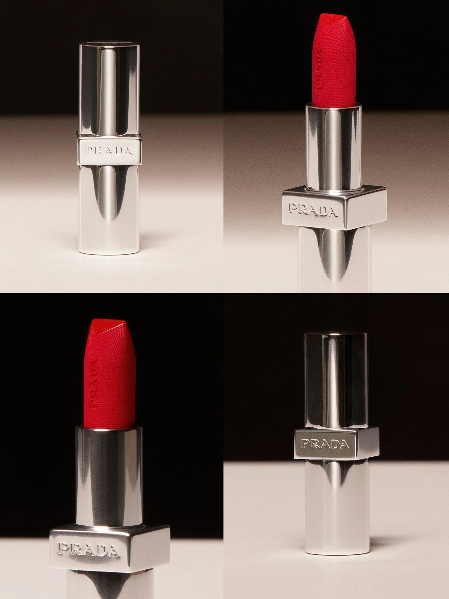Prada lipstick product photography grid by a beauty photographer based in London