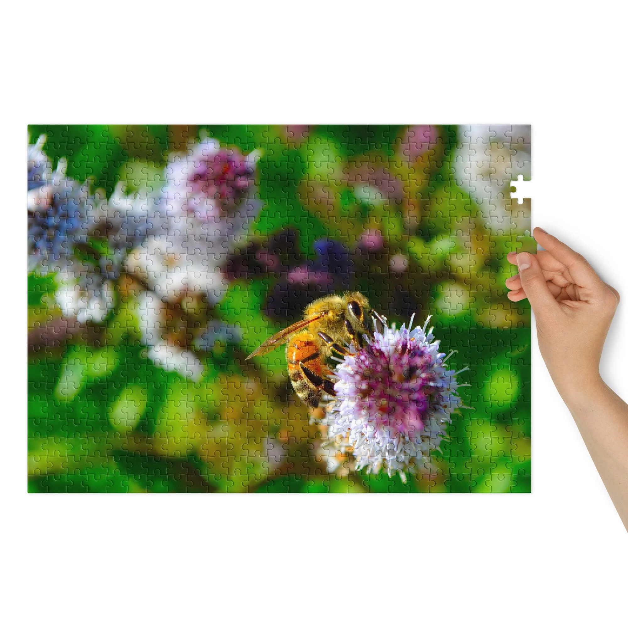 Jigsaw puzzle with tin