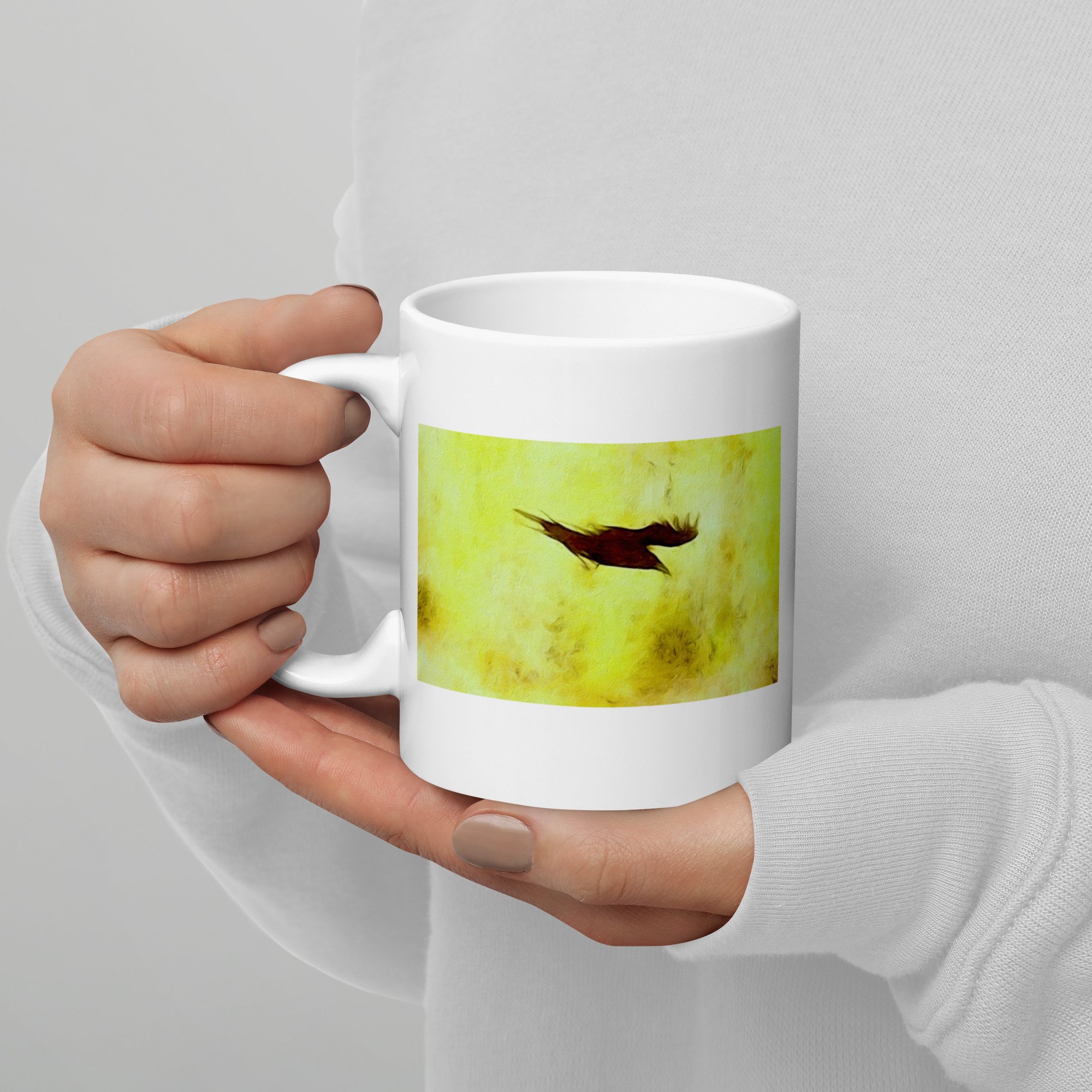 White glossy mug