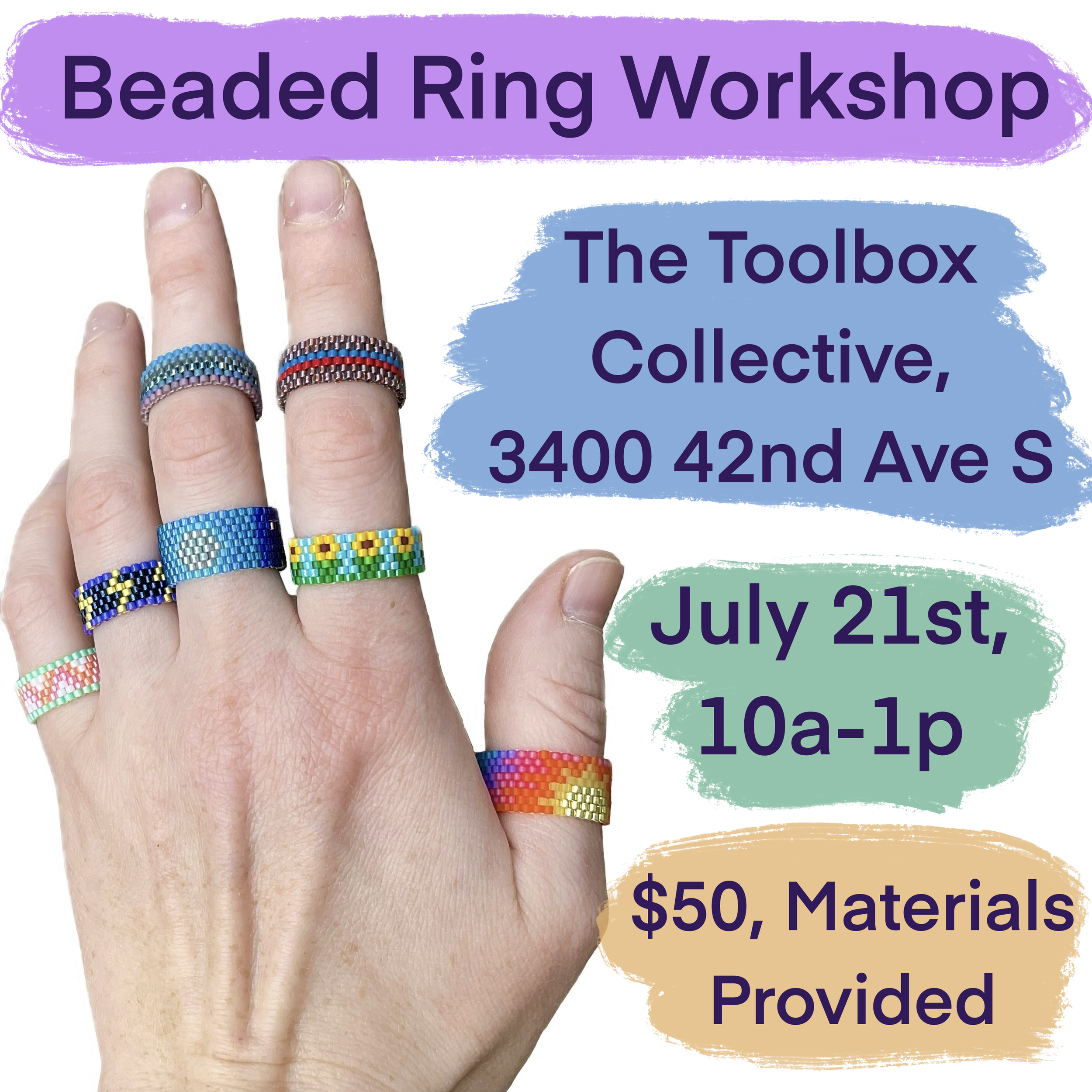 Beaded Ring Workshop, July 21