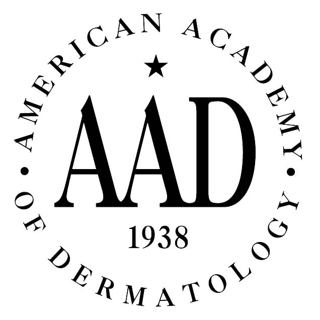 American Academy of Dermatology logo with text "AAD 1938" encircled by "AMERICAN ACADEMY OF DERMATOLOGY."