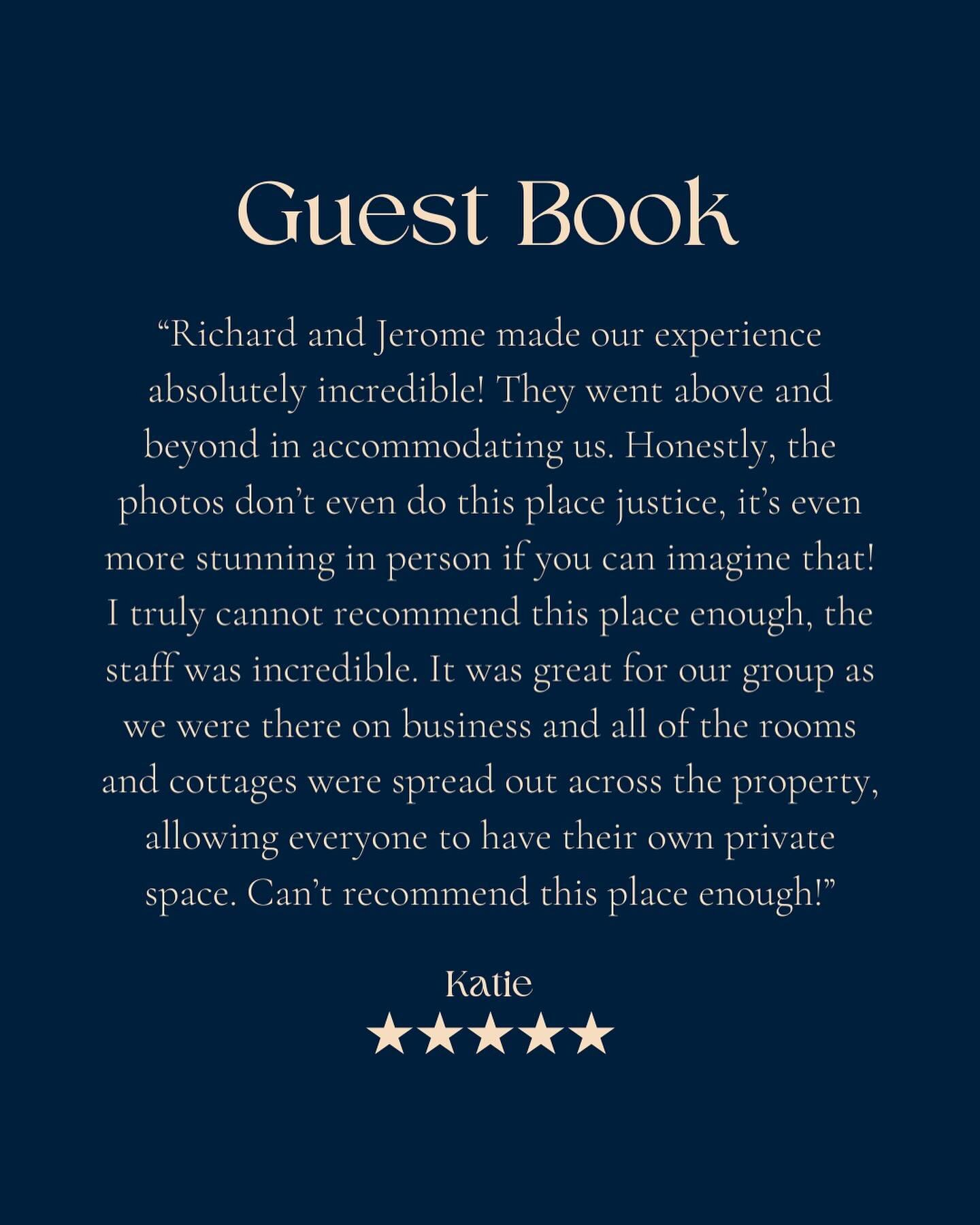 &ldquo;Richard and Jerome made our experience absolutely incredible! They went above and beyond in accommodating us. Honestly, the photos don&rsquo;t even do this place justice, it&rsquo;s even more stunning in person if you can imagine that! I truly