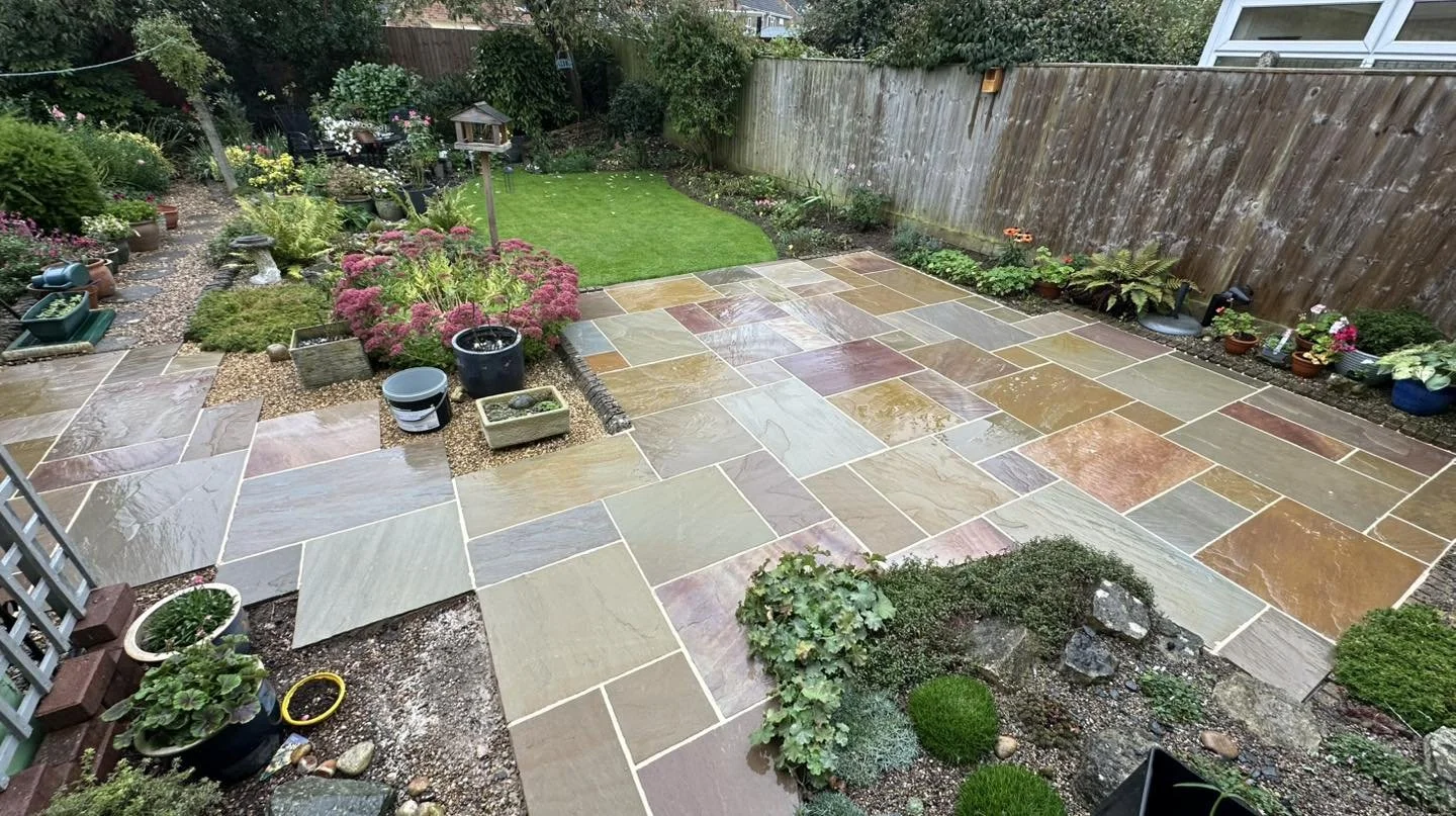 Another stunning transformation completed for our wonderful clients! This time, we&rsquo;ve laid Indian Sandstone, finished with the new Porcelpoint &ndash; a flowable porcelain grout in a Limestone shade.

We&rsquo;ve truly enjoyed bringing this gar