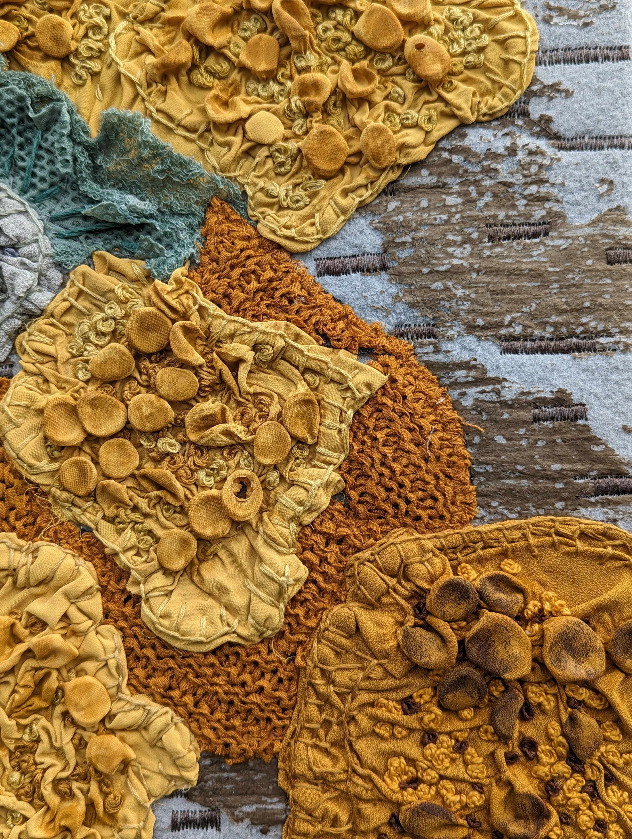 Fiber art Sunburst Lichen