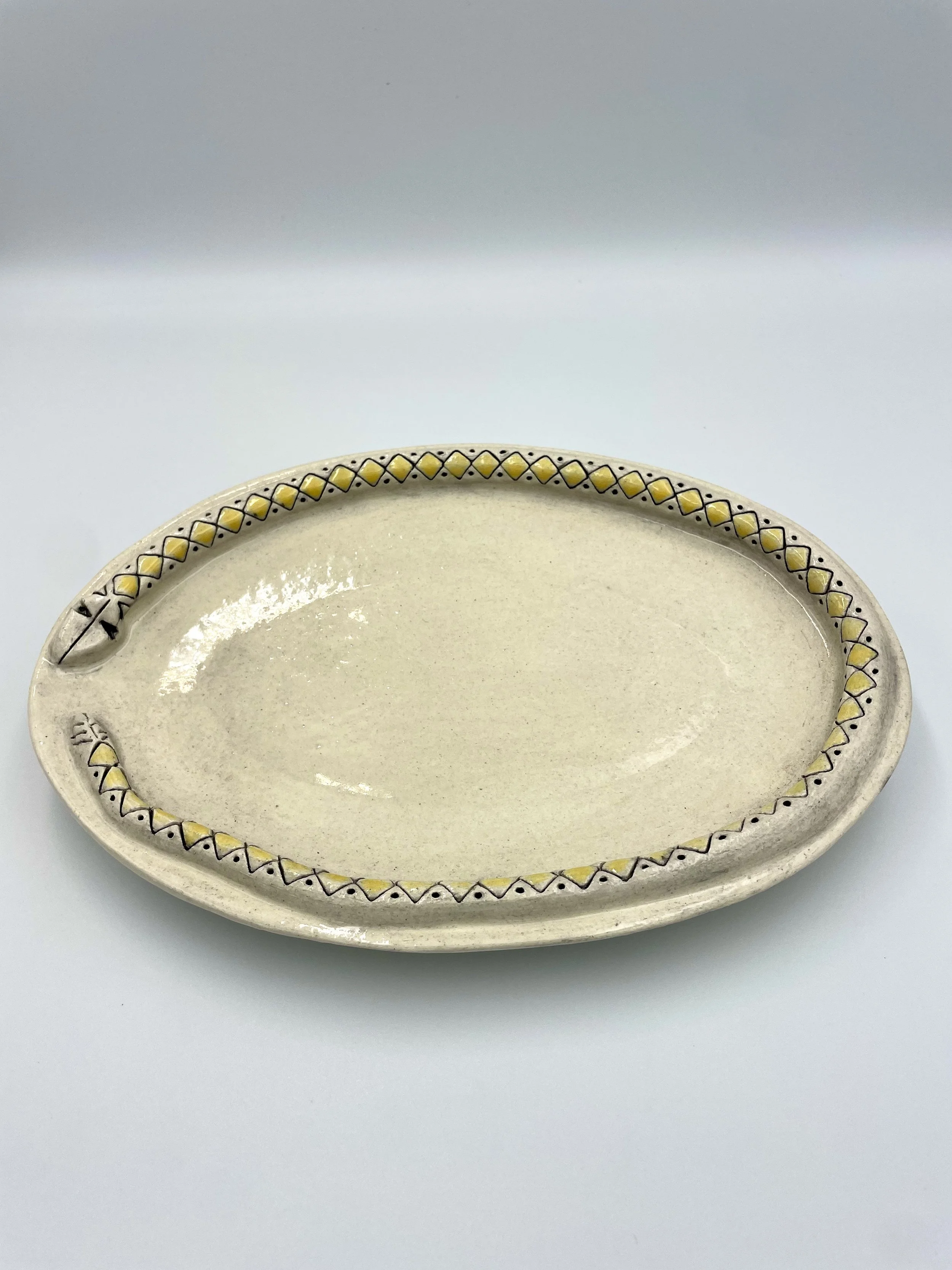 Oval Serpent Platter (Yellow)