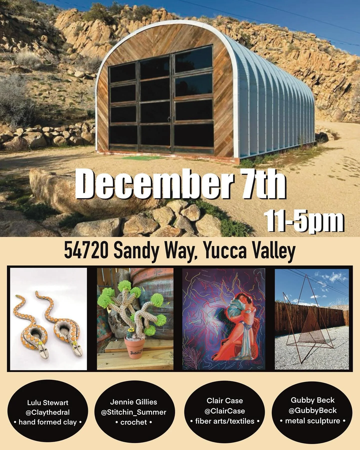 MARK YOUR CALENDARS 🖊️ 
@claythedral is hosting a 
HOLIDAY POP UP! 
Come get your one of a kind gifts by @claythedral @gubbybeck @claircase @stitchin_summer 
We are excited to see 👁️ 👁️ you here on DEC 7 😄!!!