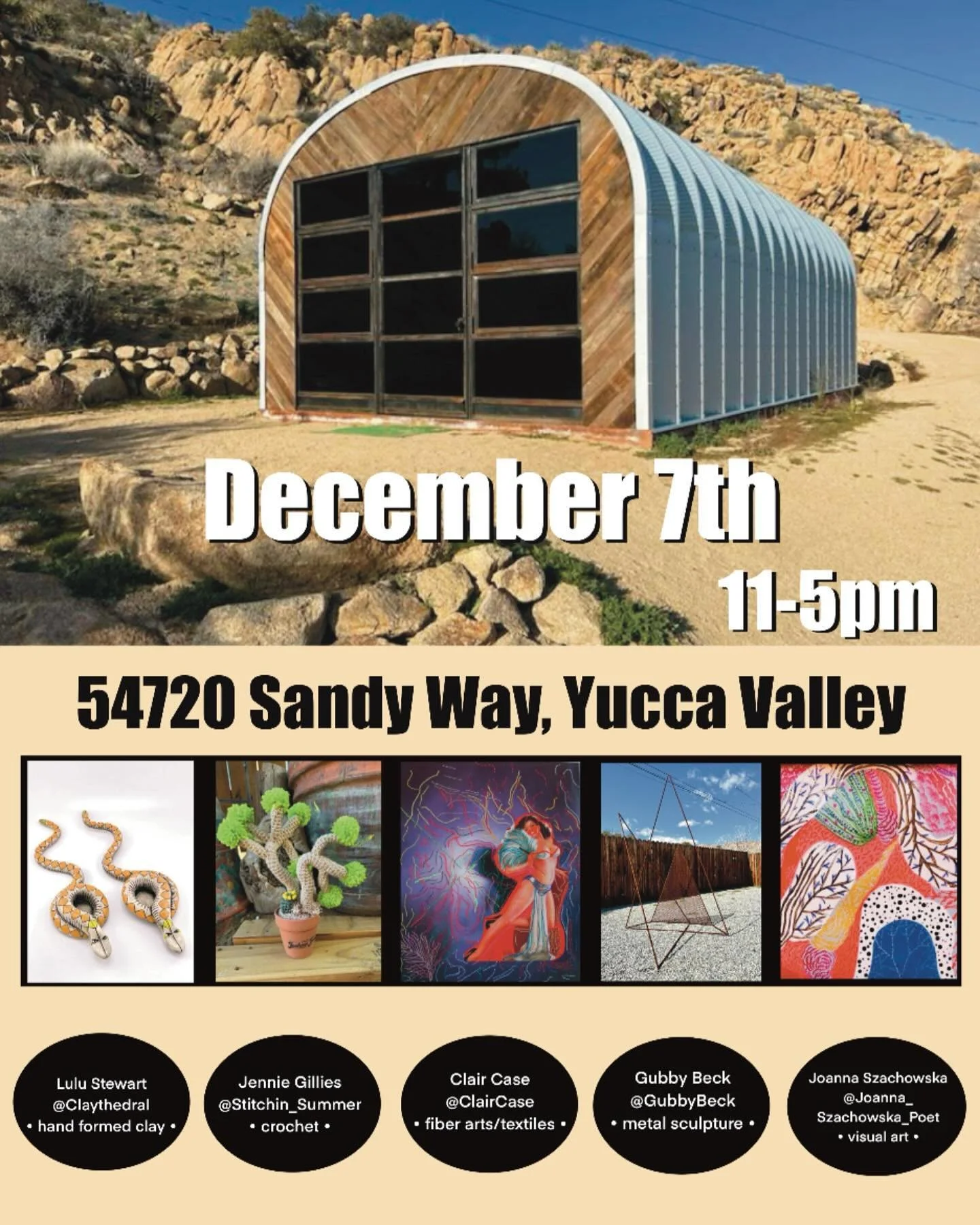 We&rsquo;ve added more talent to our HOLIDAY POP UP @joanna_szachowska_poet!  MARK THOSE CALENDARS this POP UP with blow Rudolph&rsquo;s reindeer nose right off 😳!
@desert_lulu @gubbybeck @claircase @stitchin_summer 
SATURDAY - DECEMBER 7
11-5 pm
@c