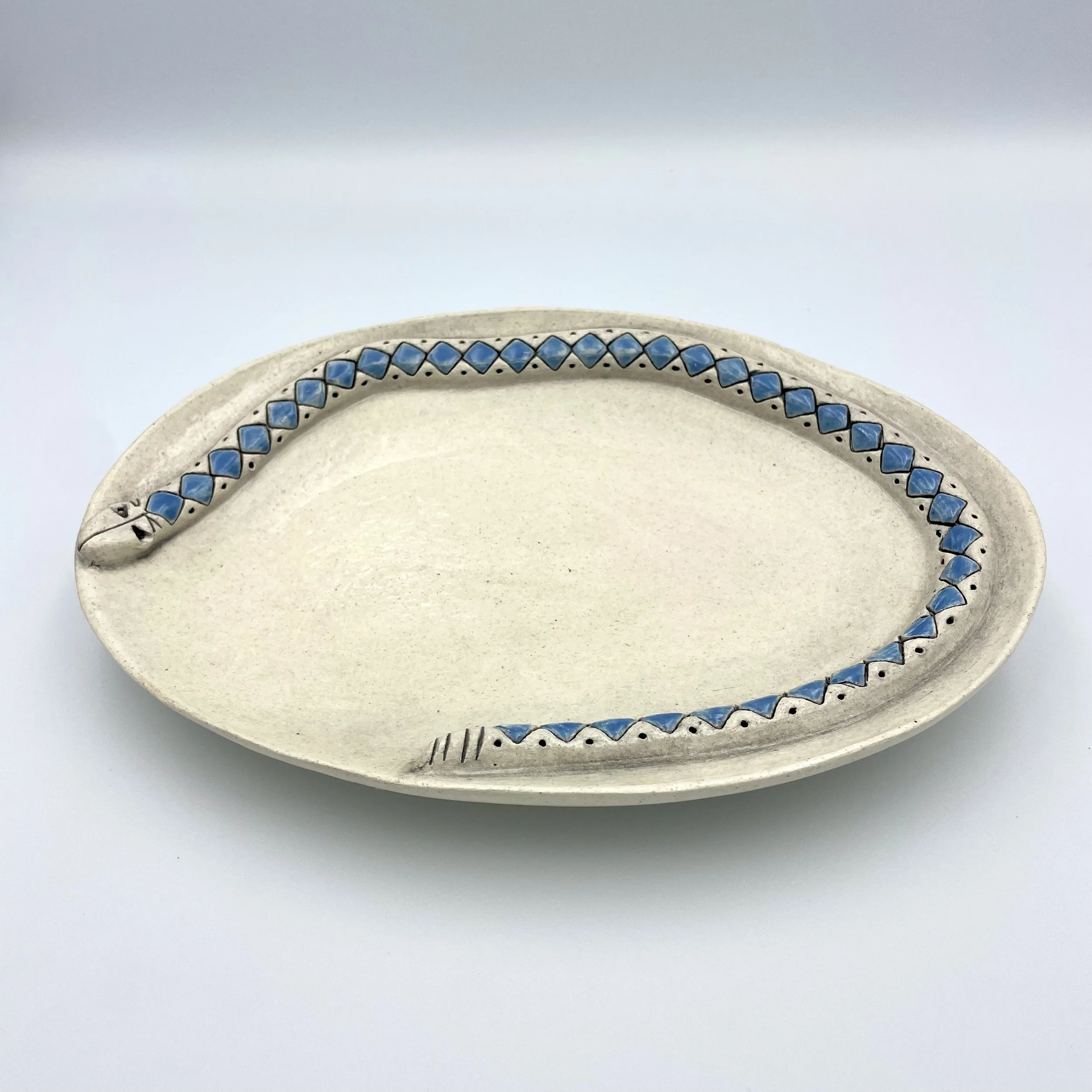 Oval Serpent Platter (Blue)