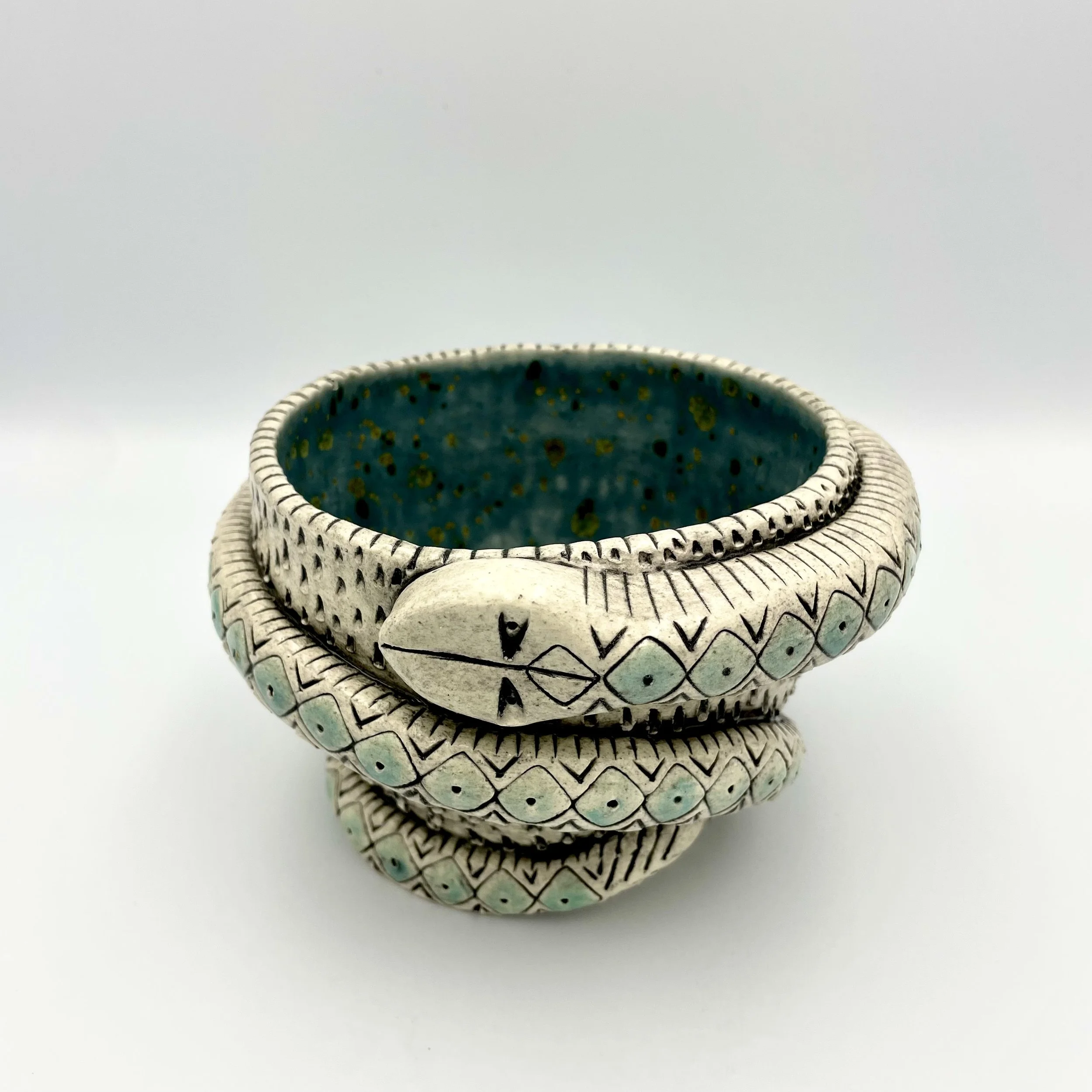 Serpent Vessel (Speckled Glass Interior)