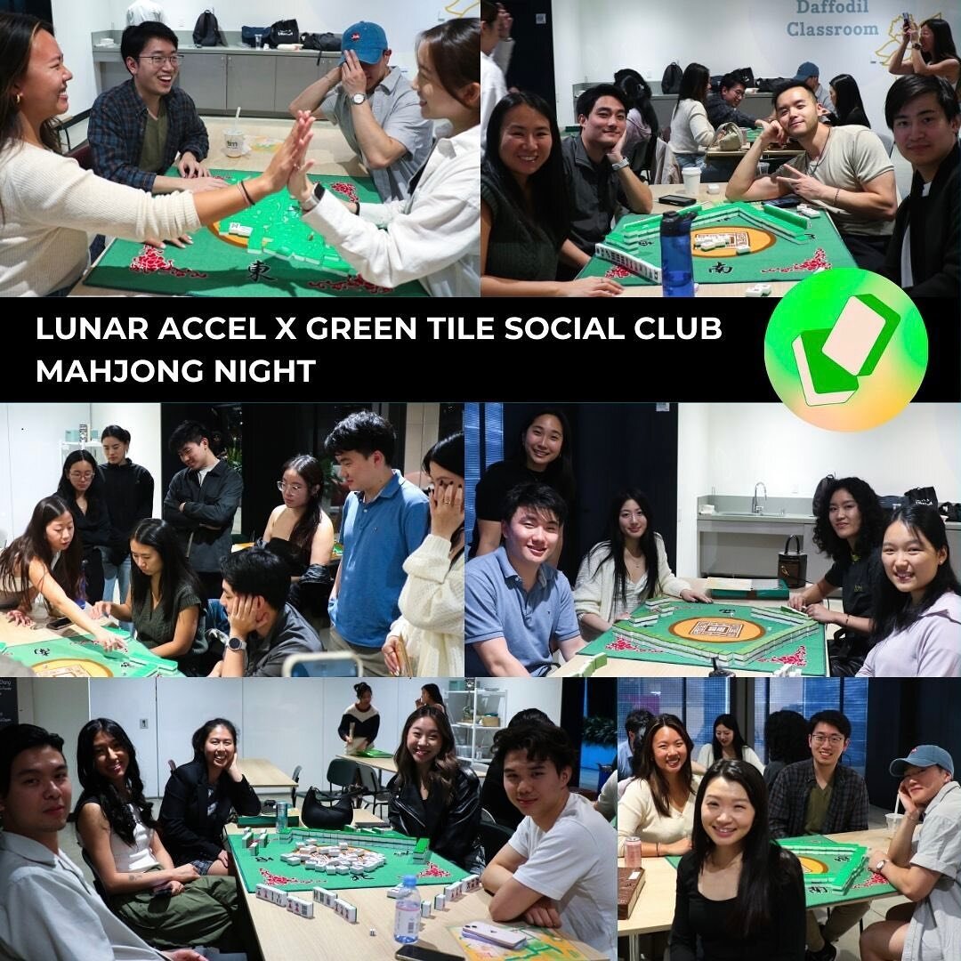 Join our Spring 2024 Accelerator cohort and meet other amazing community members at social events throughout the program and year-round!&nbsp;

We partnered with @greentilesocialclub , the coolest mahjong community in NYC, to host Mahjong Night with 