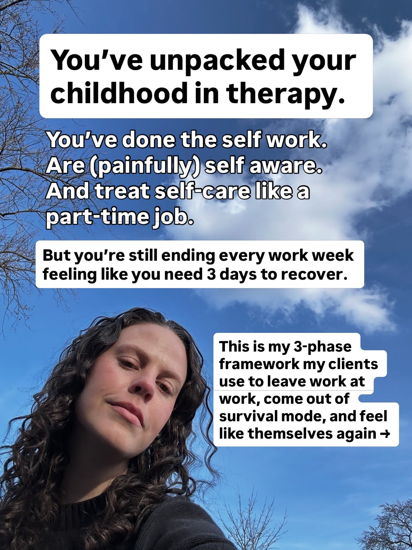 You&rsquo;re doing everything &ldquo;right.&rdquo; 

All the self-help books, morning meditations, yoga classes, Ashwagandha supplements&mdash;sure they work in the moment, but don&rsquo;t fix the underlying problem. 

And you&rsquo;re starting to be