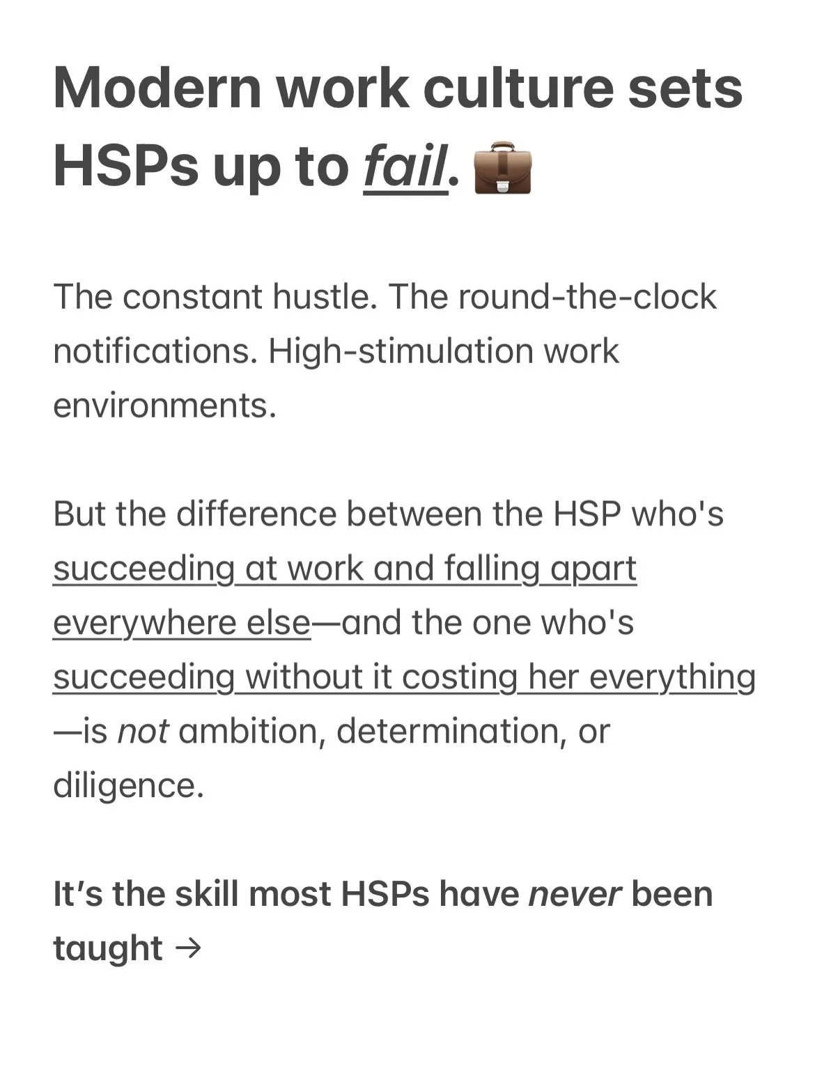 You&rsquo;re good at what you do. 

You want to do a job you&rsquo;re proud of. How you show up matters to you.

So when people say, &ldquo;just care less,&rdquo; and &ldquo;just let that sh*t go&rdquo; that&rsquo;s literally not an option for you.

