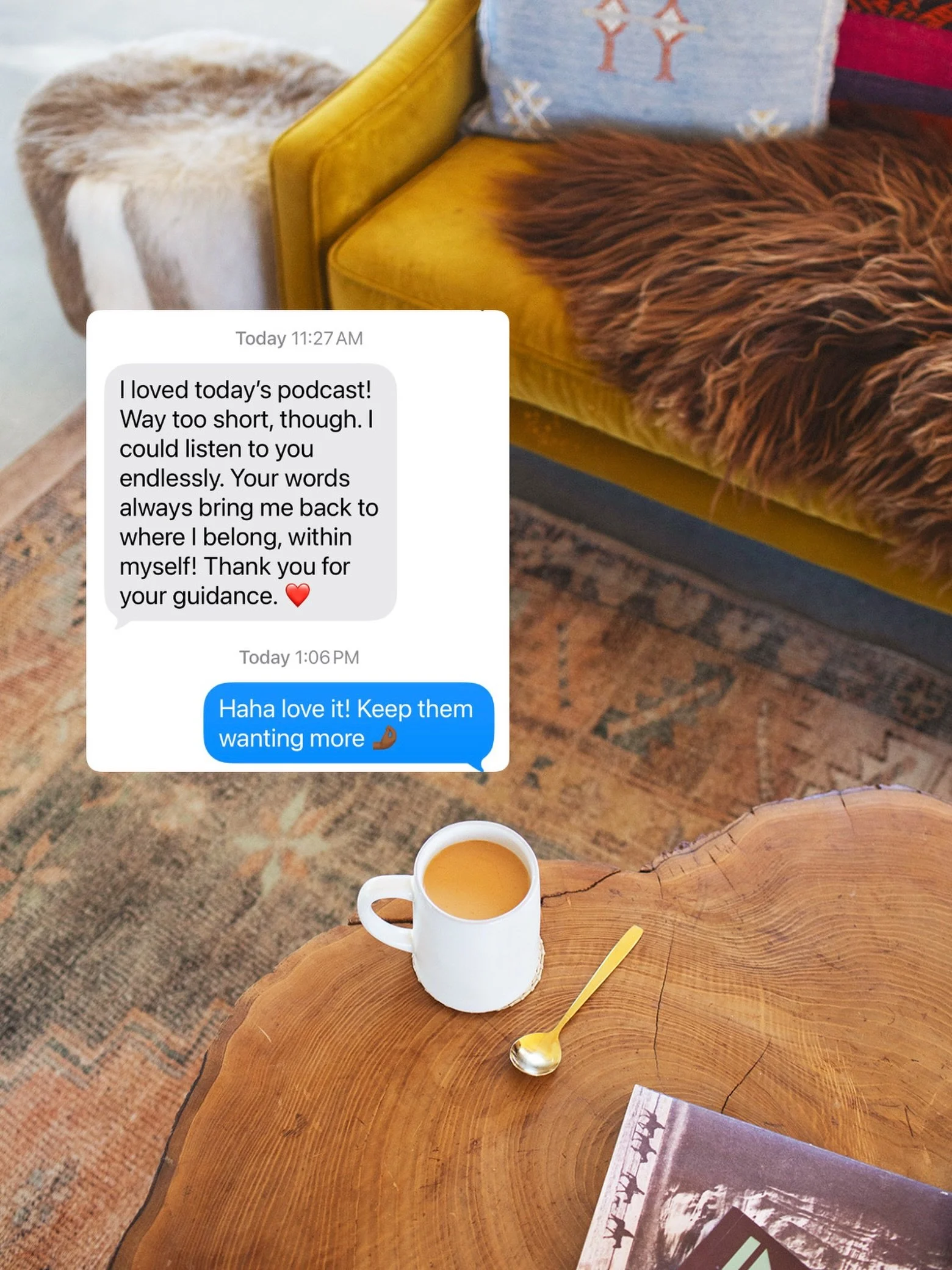 🎙️ Episode 83 is now live. 🤎

This afternoon, I received a text from a friend that completely made my day.

&ldquo;Your words always bring me back to where I belong&hellip; within myself.&rdquo;

There isn&rsquo;t a greater compliment.

Because tha