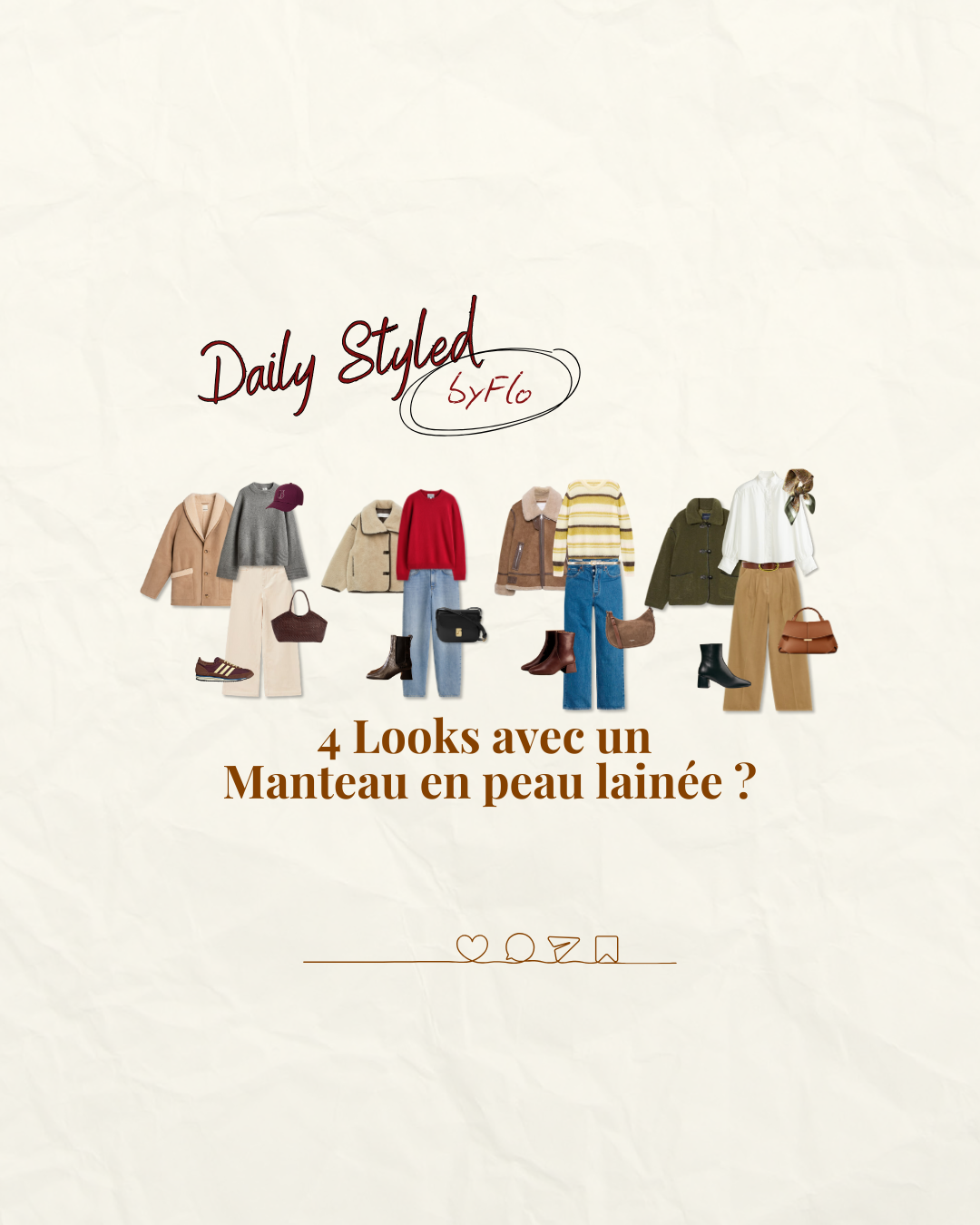 Dailystyledbyflo : 4 looks avec un manteau en peau lainée