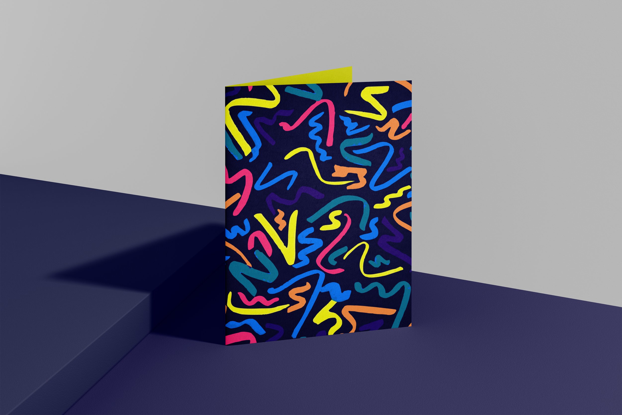 Blank Squiggle 5x7 Card