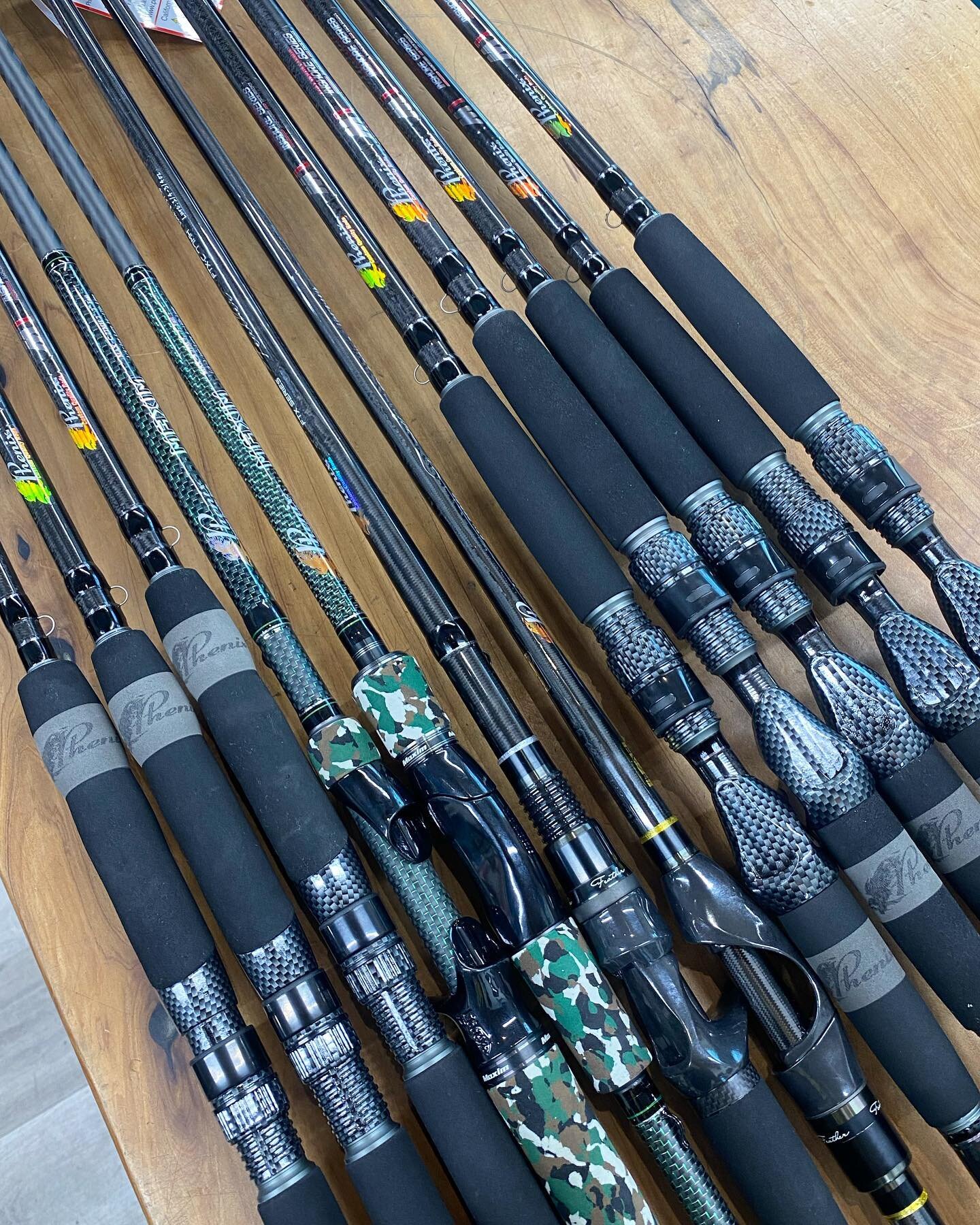 New batch of @phenixrods on the rack! 

M1, Feather, Maxim, Abyss, Axis in conventional and spinning!