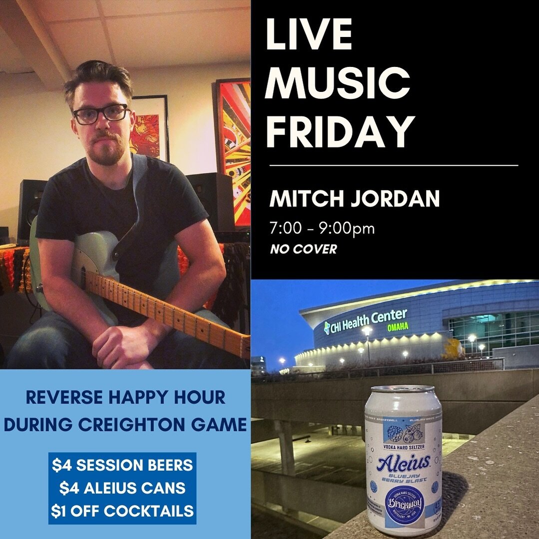 If you don&rsquo;t have a &lsquo;pla&rsquo; tonight, we&rsquo;ve got something that would be perfection. Live music featuring @mitchjordanmusic from 7-9pm (no cover) and reverse happy hour during the @bluejaymbb game. Stop in and try out our new Spri