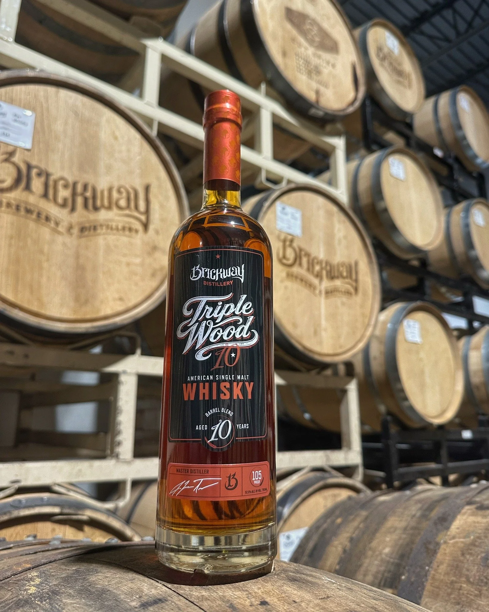 10 years in the making. It all comes down to this.

Introducing Brickway's 10-Year Triple Wood Whisky &ndash; a rare, limited-edition American Single Malt release crafted from two whisky expressions we have never released before:

🥃 10-Year Double N