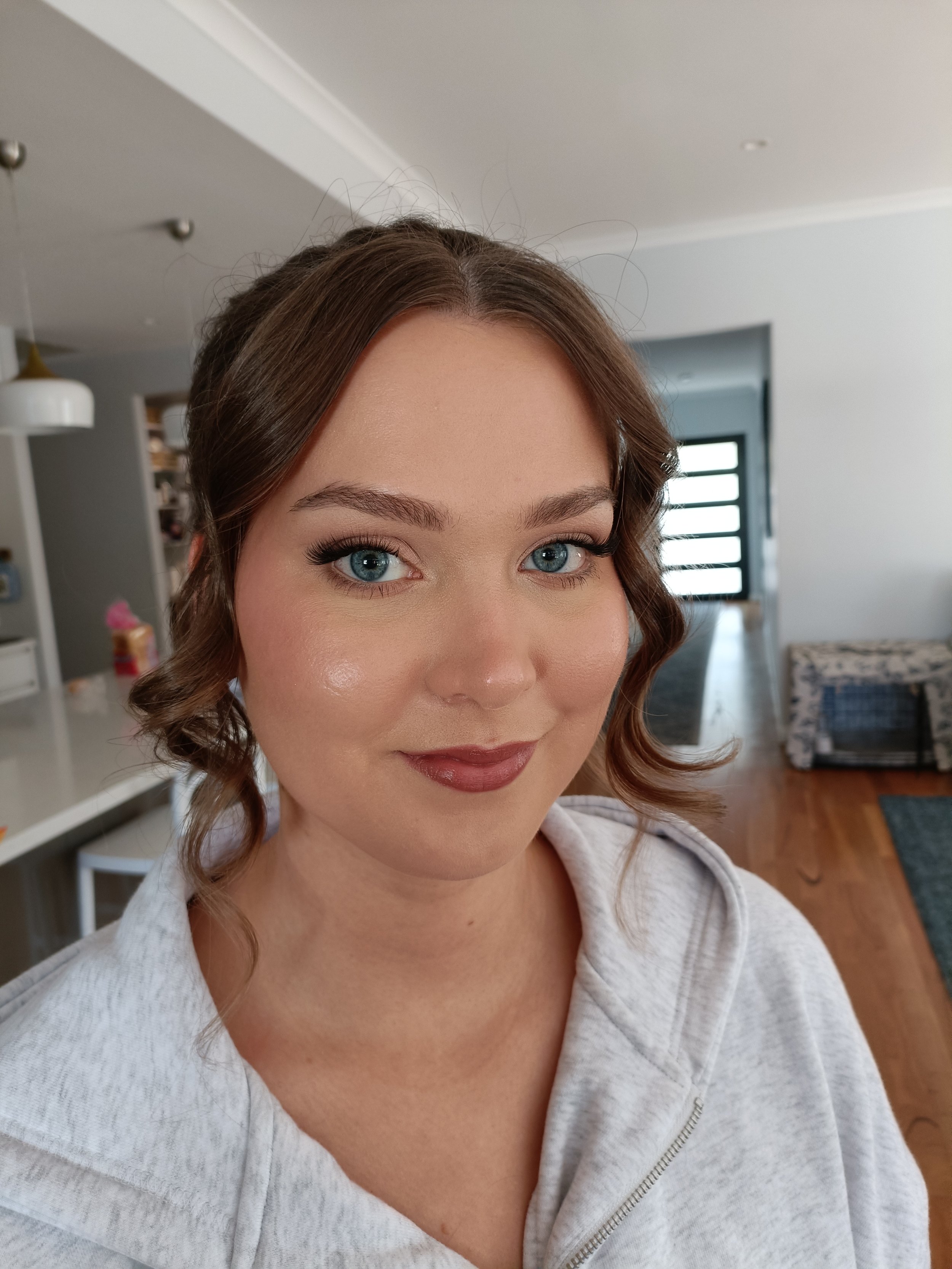 Soft glam, fresh dewy makeup look on bride