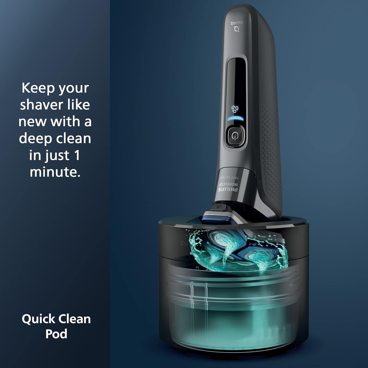 Philips Norelco Prestige Shaver with Qi Charging and Quick Cleaning Pod