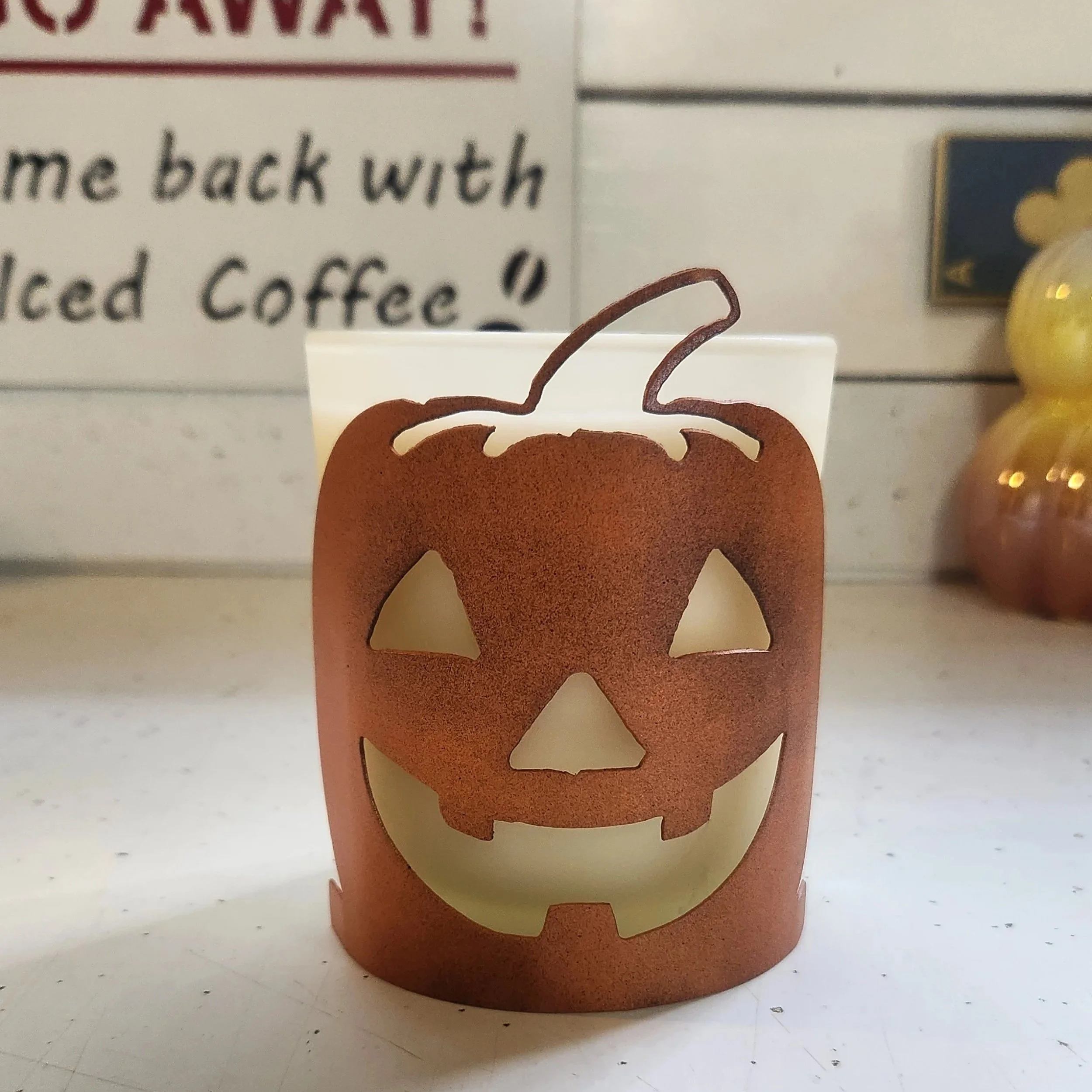 Pumpkin metal candle warmer wrap for decorating