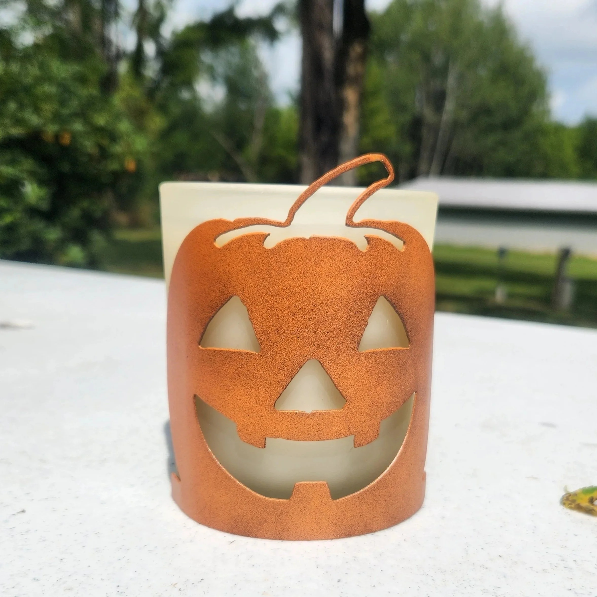 Pumpkin metal candle warmer wrap for decorating