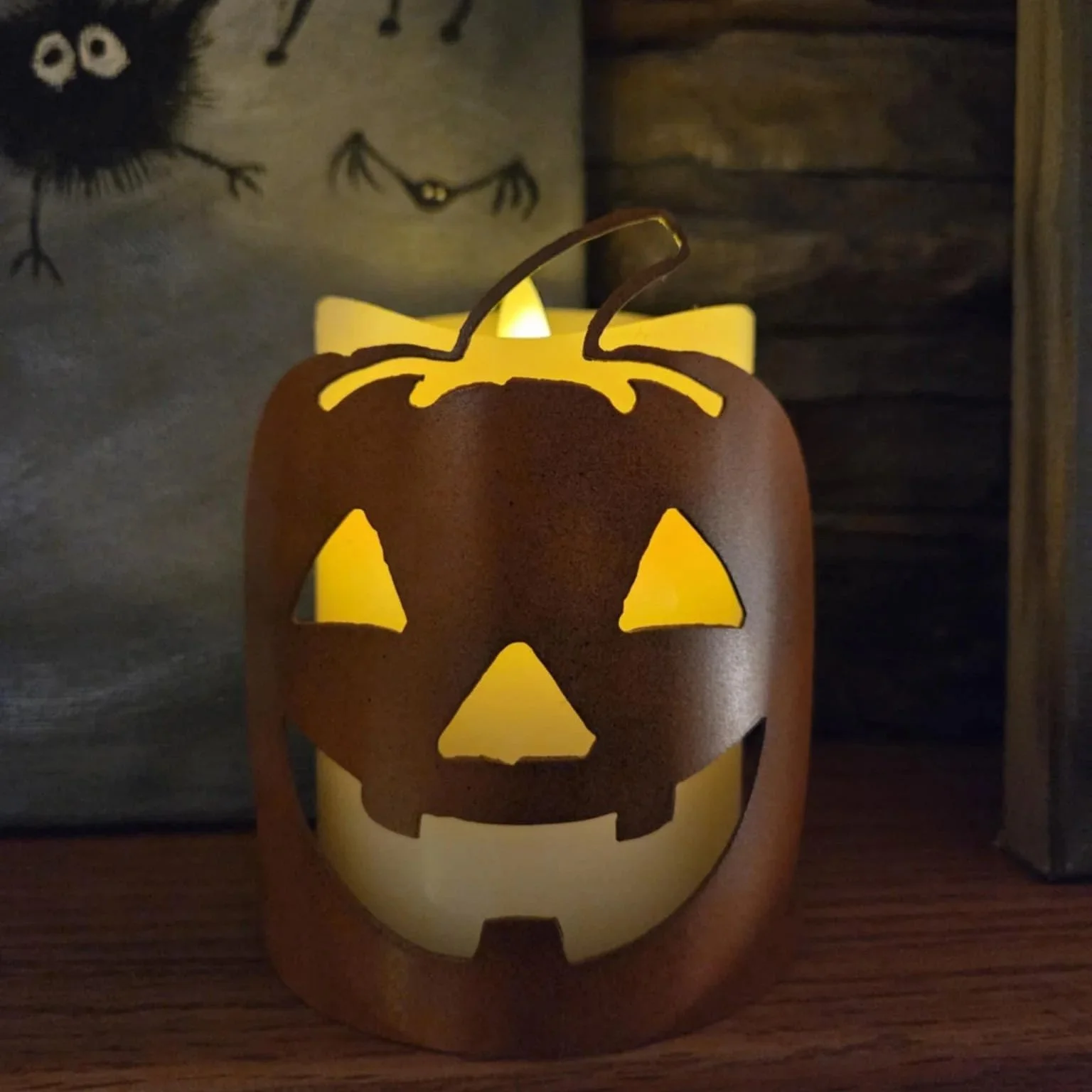 Pumpkin metal candle warmer wrap for decorating