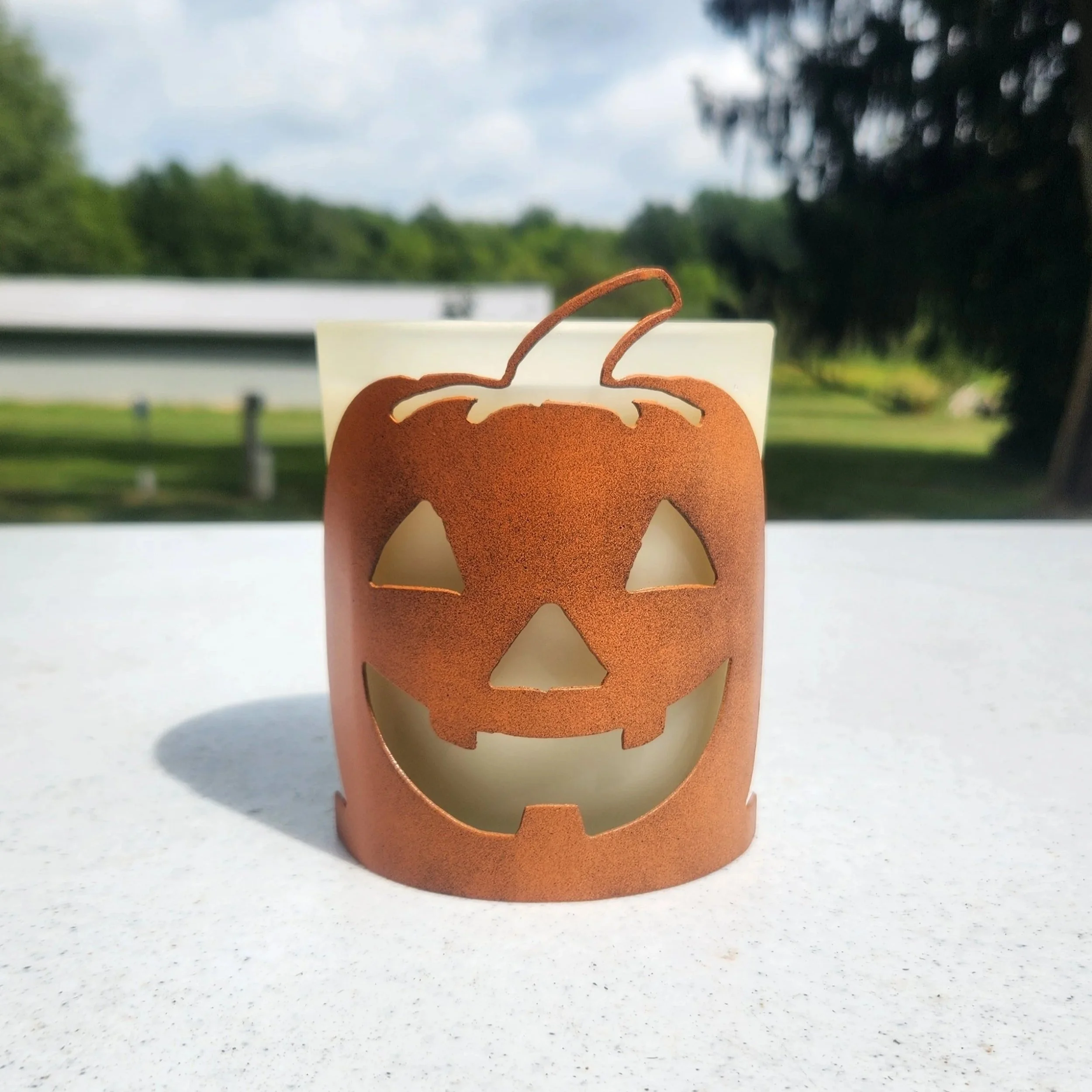 Pumpkin metal candle warmer wrap for decorating