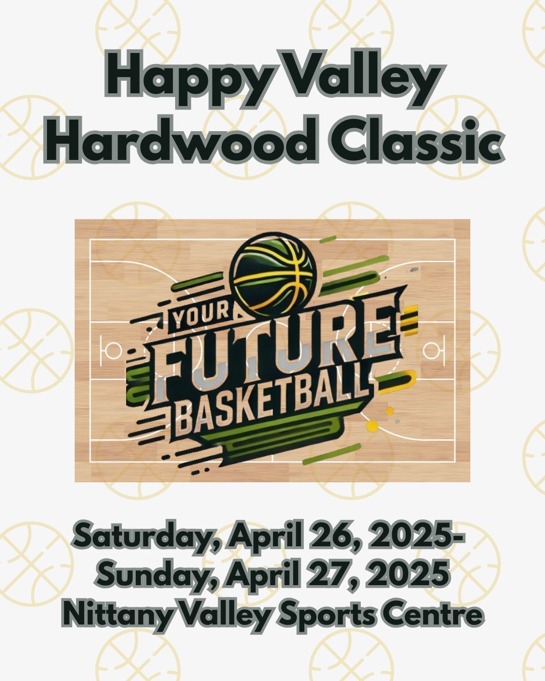 The Happy Valley Classic is tipping off this weekend at the Nittany Valley Sports Centre (April 26–27)! 🏀 Your Future Basketball is looking for one more volunteer to help with scorekeeping, and yep, it’s a paid gig. Come be part of the a