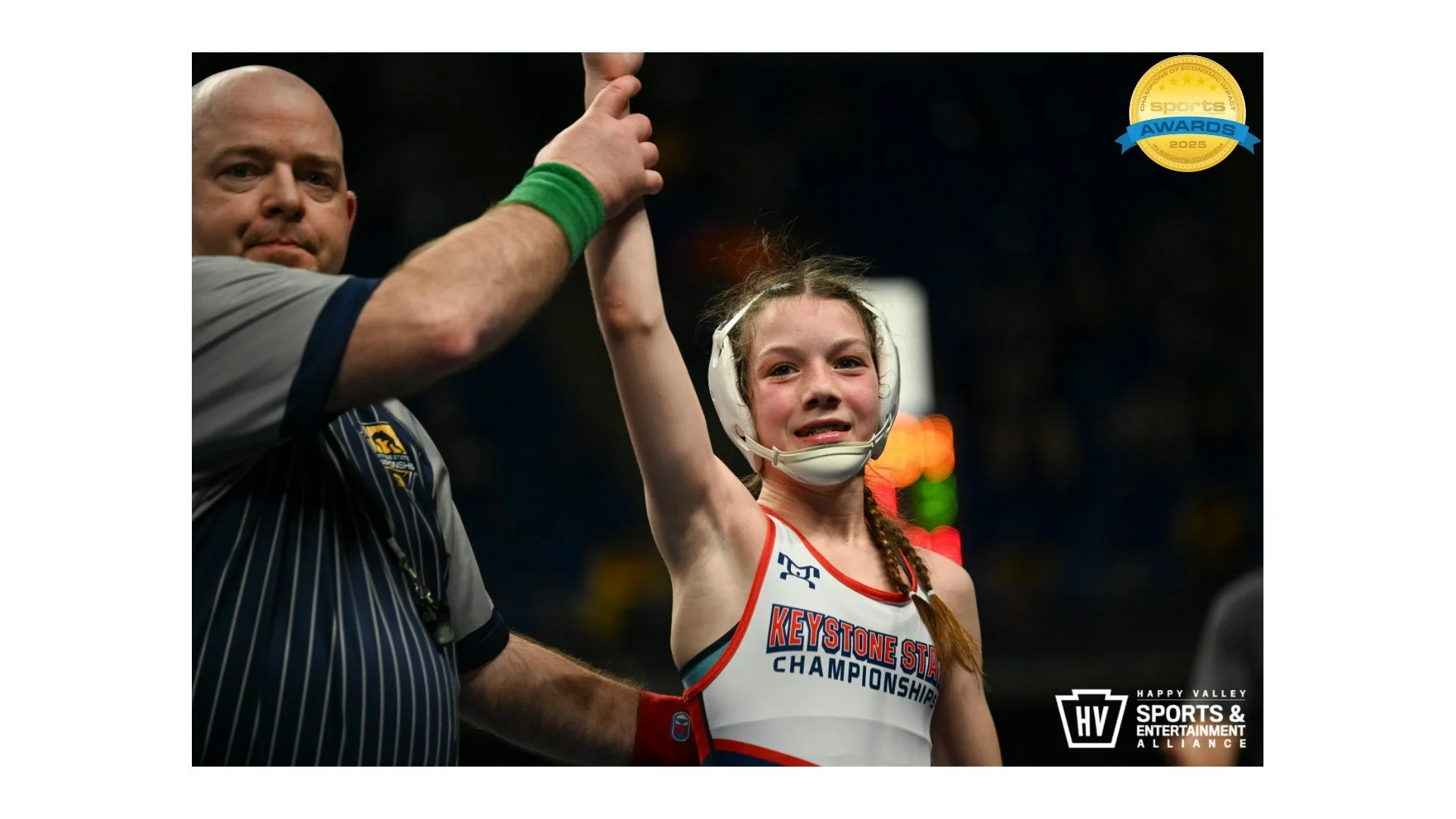The 2025 Keystone State Wrestling Championship was honored as a 2025 Champion of Economic Impact in Sports Tourism in Sports Tourism Destination Management! This is the third year in a row Happy Valley Sports &amp; Entertainment Alliance has been rec