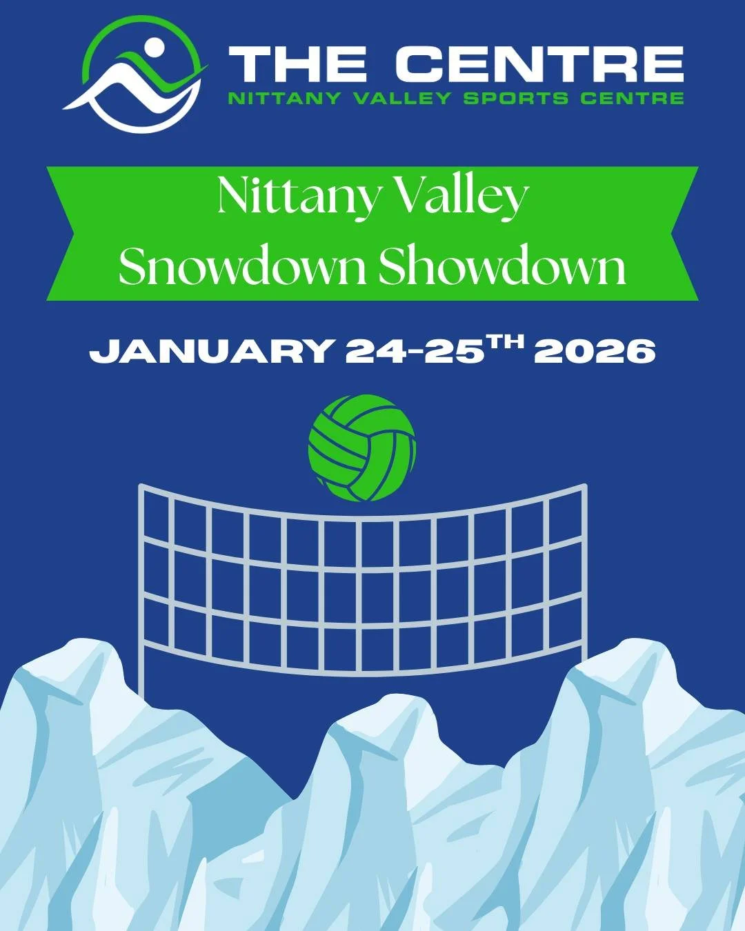 Join us this weekend, January 24-25th, for the first annual Nittany Valley Snowdown Showdown! This event will take place at the Nittany Valley Sports Centre and C3 Sports Complex. The tournament will feature 90+ teams across six divisions, girls 12-1