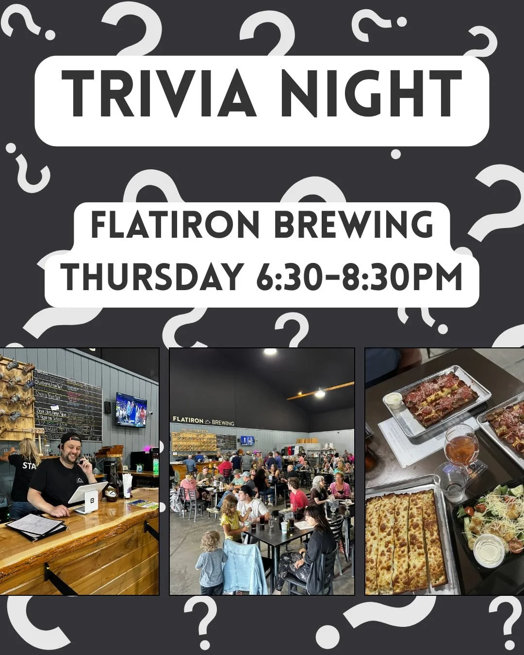 REMINDER! We are back open this Thursday, February 5th with our first Trivia Thursday at Flatiron Brewing! Join us for all the fun and your chance at winning a gift card! Starting at 6:30pm! 🎉🤓 #trivia #manistique #brewery