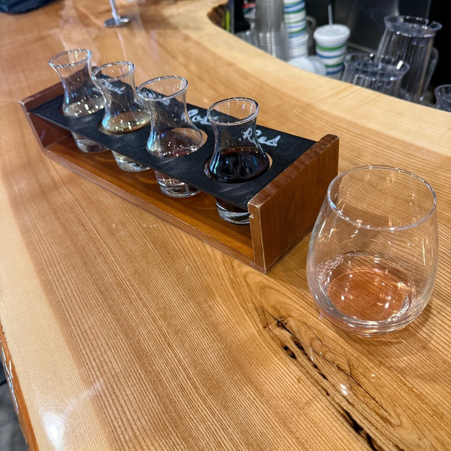 We are now offering flights of our Flatiron Cellars wine! For $12 get 4 2oz pours of all of our offerings: Boardwalk White, California Brut, Schoolcraft Ros&eacute;, and Lighthouse Red. Try it out the next time you're at the brewery! (or shall we say