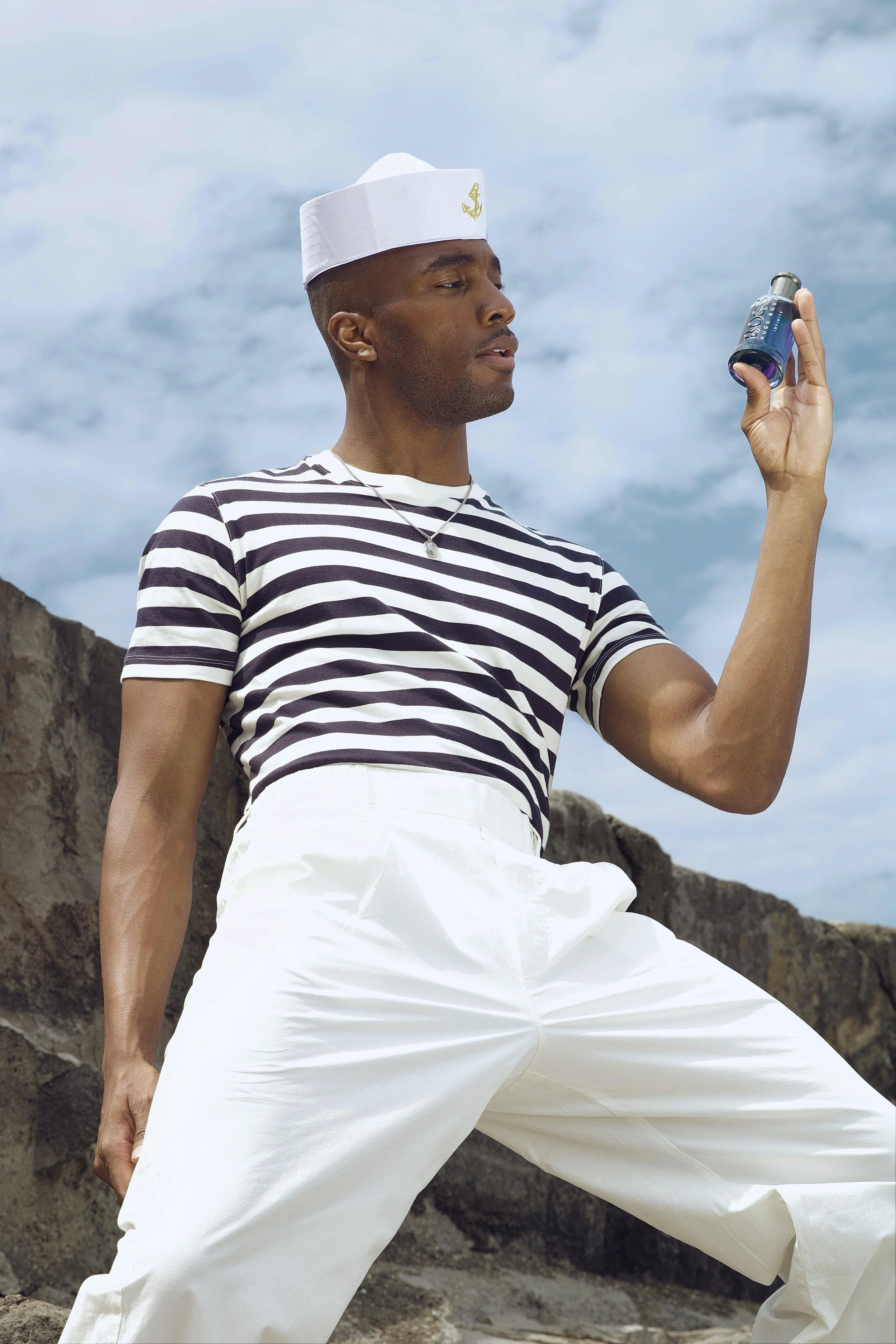 Fragrance campaign shoot male model