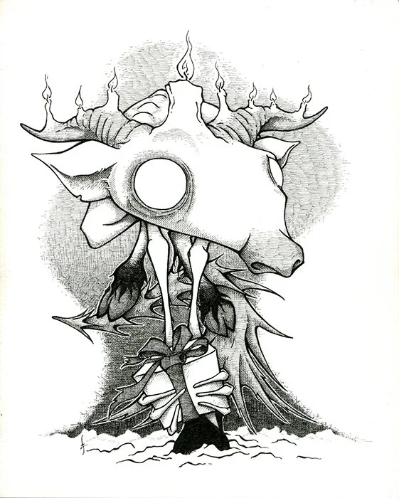 "Yule Kobold"
8x10, Ink on Paper
