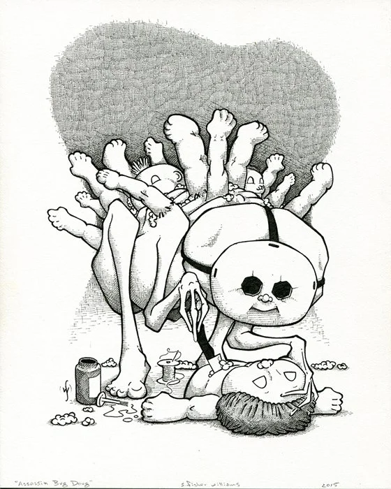 "Assassin Bug Doug"
8x10, Ink on Paper