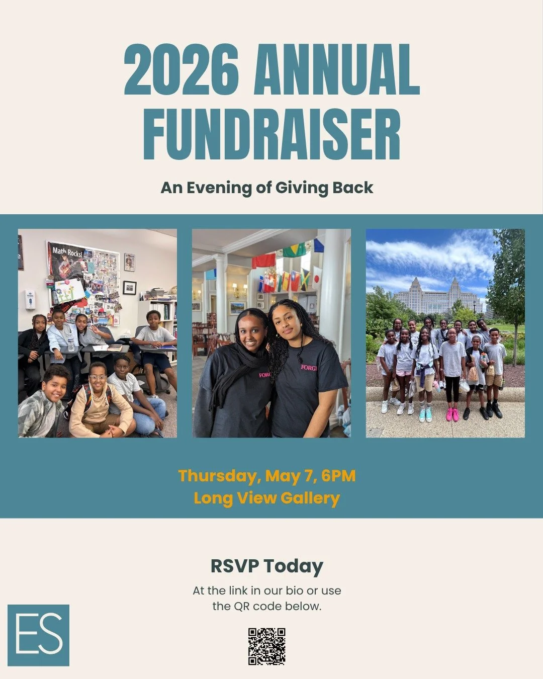 Please join us for the 2026 Emerging Scholars Annual Fundraiser on Thursday, May 7 at Long View Gallery.

This evening brings together our community in support of the students, families, and programs that make Emerging Scholars what it is. Your atten