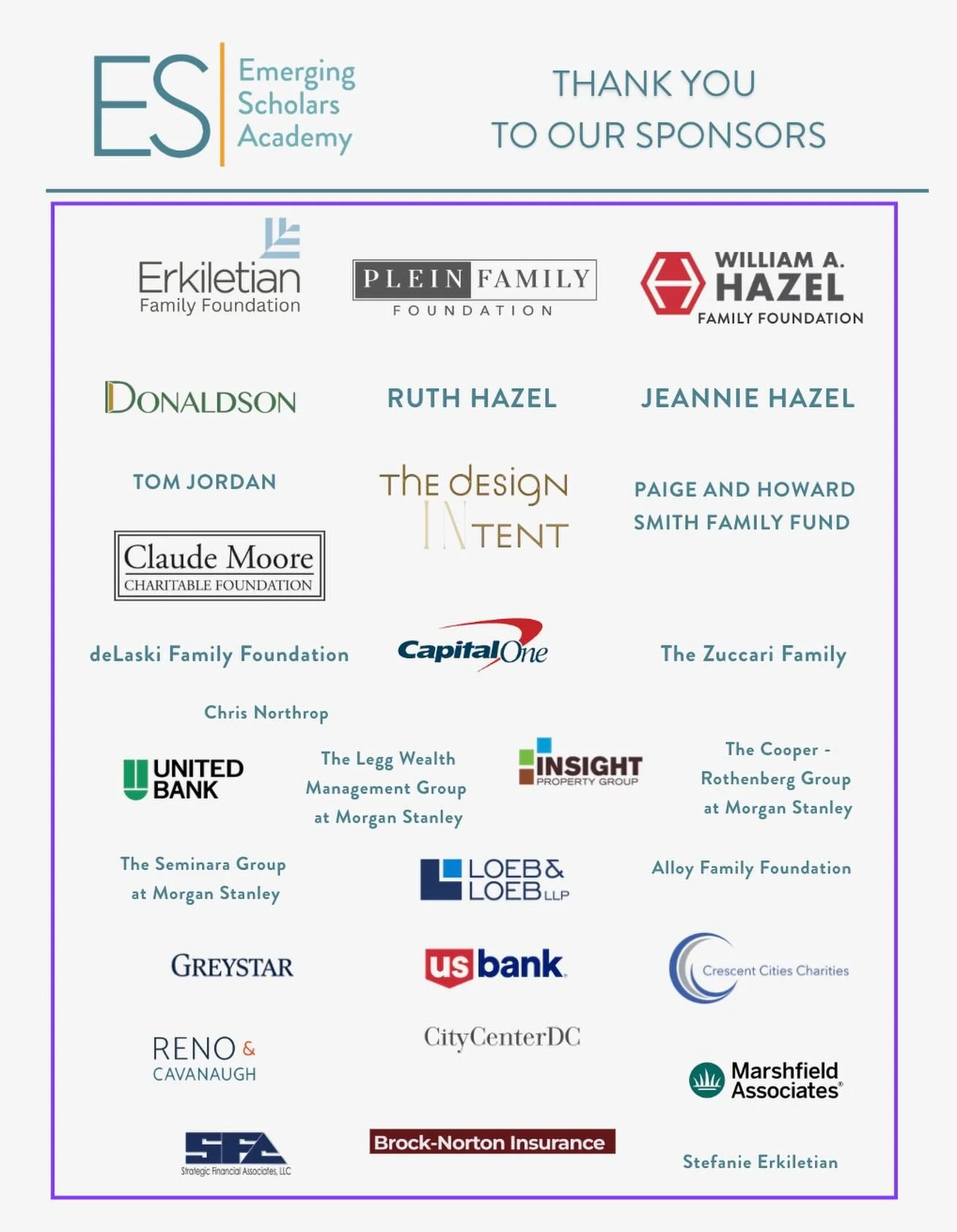 We are incredibly grateful to our sponsors for their generous support of our Annual Fundraiser.

Your contributions help make our programs possible and directly impact the scholars and families we serve. 

Because of your partnership, we are able to 
