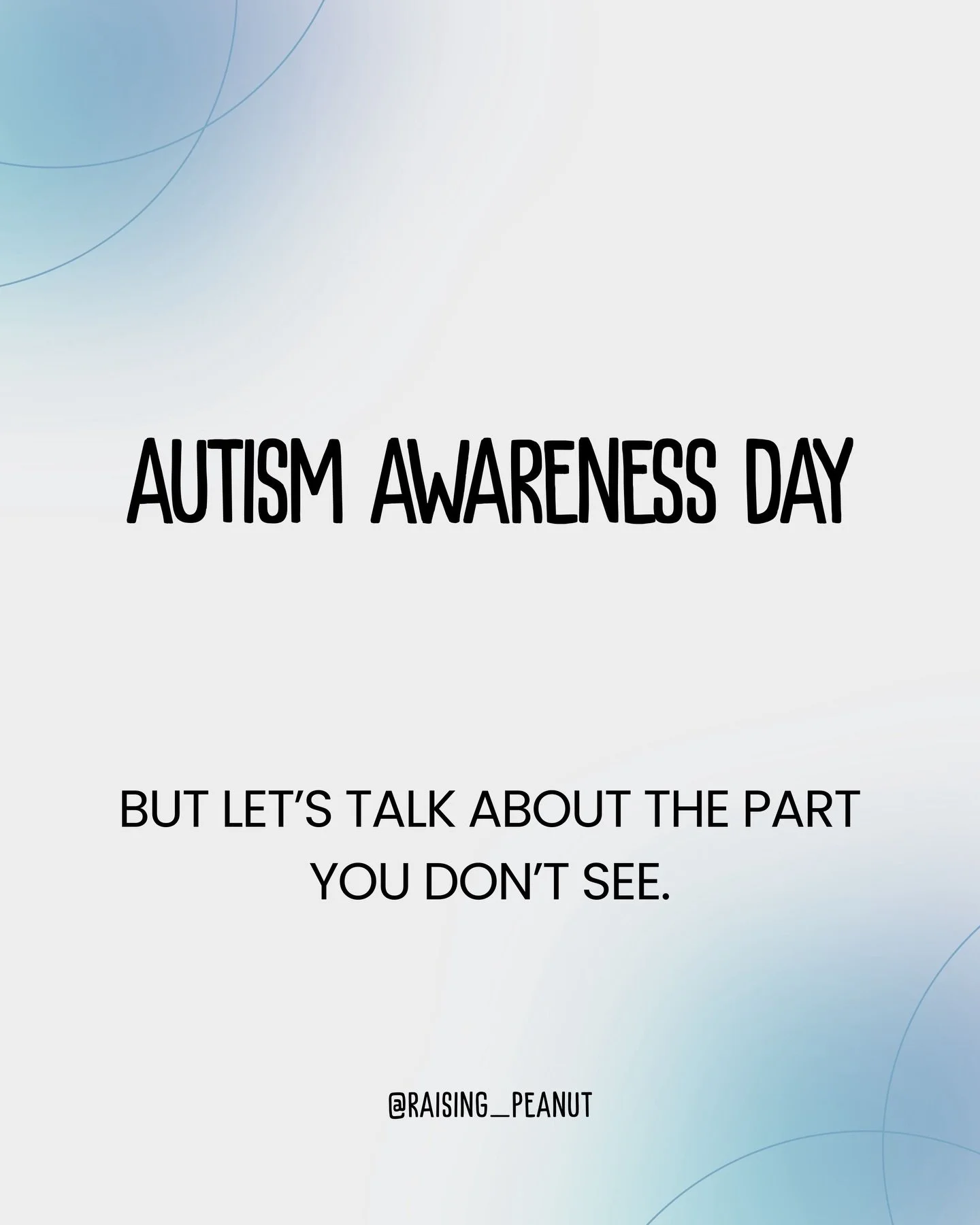 Today is Autism Awareness Day.

And awareness should include more than the version that&rsquo;s easy to share.

Because for some families, autism looks like:
constant supervision,
lack of sleep,
communication barriers,
and a future that feels uncerta