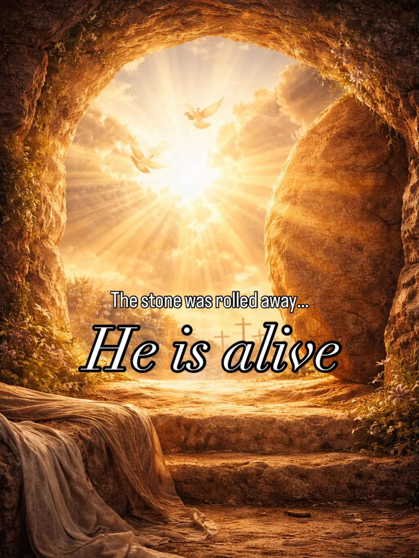 The stone wasn&rsquo;t just rolled away
so He could come out&hellip;

It was rolled away
so we could see in.

The grave is empty.
Hope is alive.
And nothing&hellip;
not fear, not death, not your past
gets the final word anymore.

This is what Sunday 