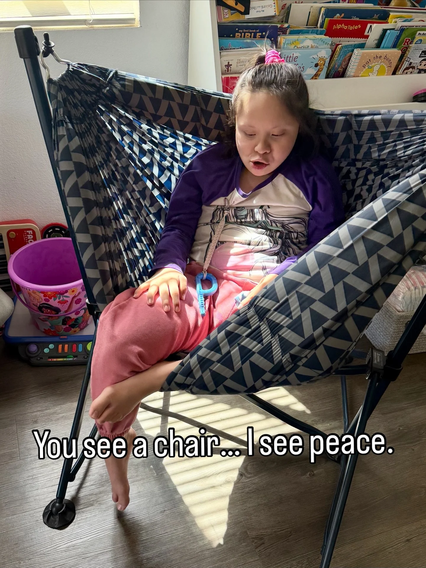 The world can feel so loud for her&hellip;
so she finds ways to create her own quiet.

A chair. A corner. A little sunlight.
And somehow, in that space, she feels safe.

It might not look like much to the outside world&hellip;
but this is peace. This