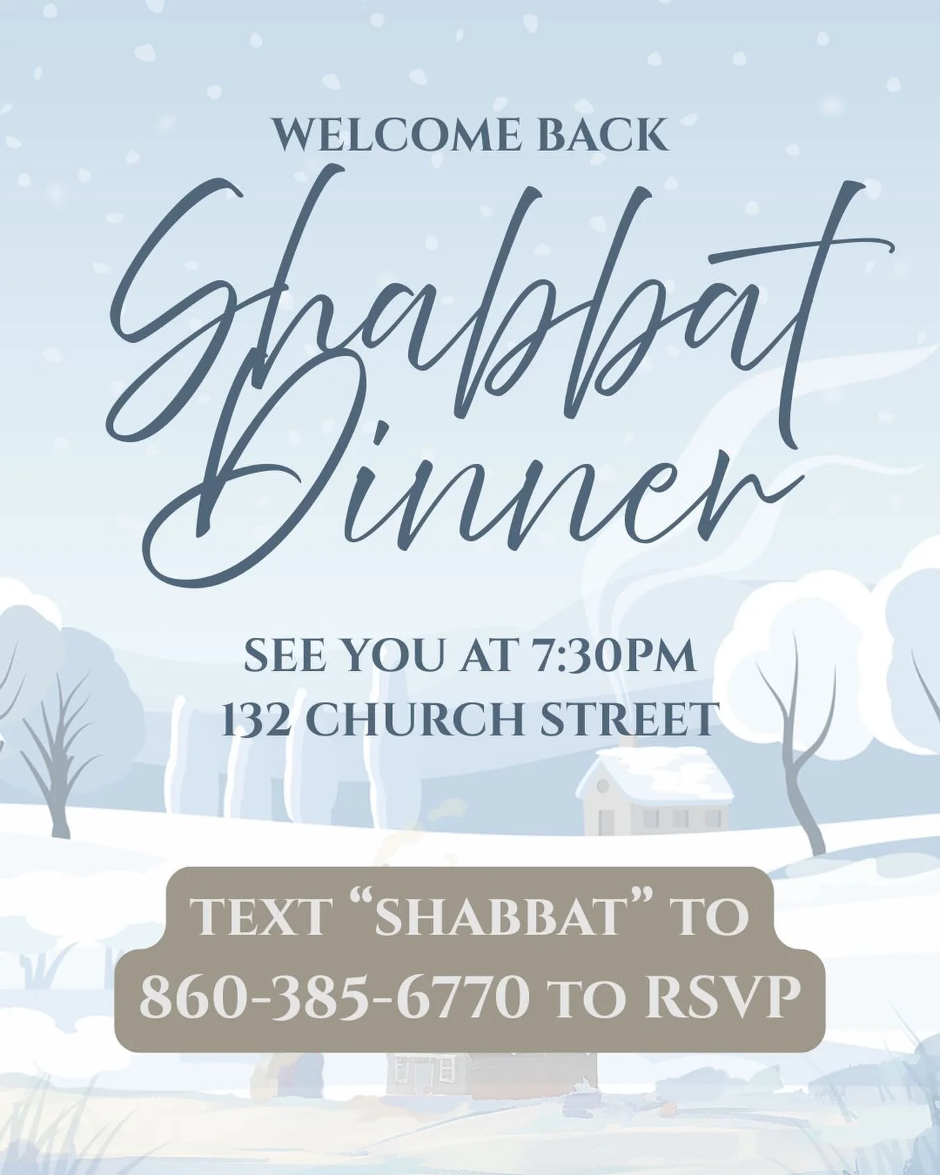 ‼️HAPPY FDOC‼️We hope you had the most amazing break! Welcome Back Shabbat is right around the corner&hellip;see you tomorrow 1/23 at 7:30pm 🥳👏🤩text &ldquo;Shabbat&rdquo; to 860-385-6770 to RSVP ASAP 🤳