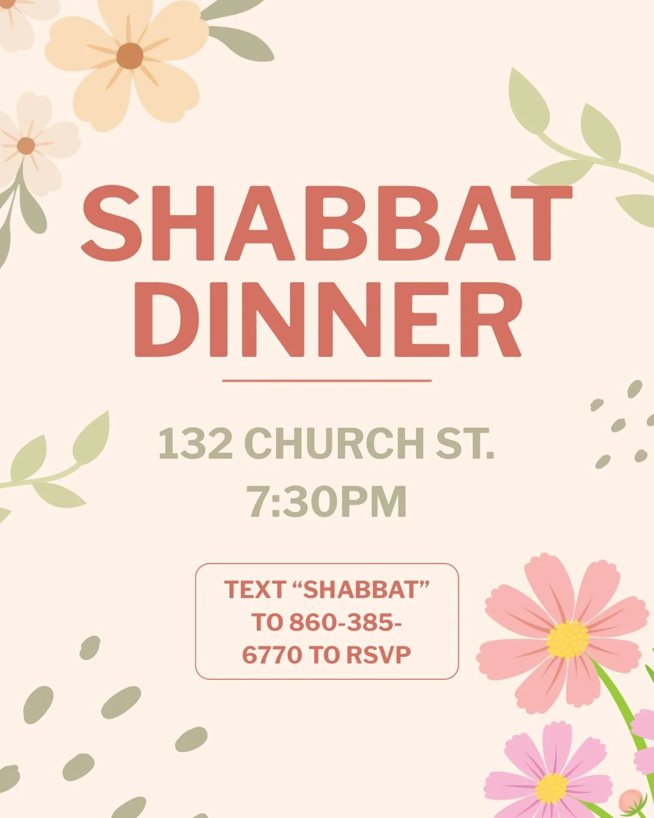 Welcome back and‼️TGIS‼️Text &ldquo;Shabbat&rdquo; to the ChaBot to RSVP 🤳 SEE YOU AT 7:30!