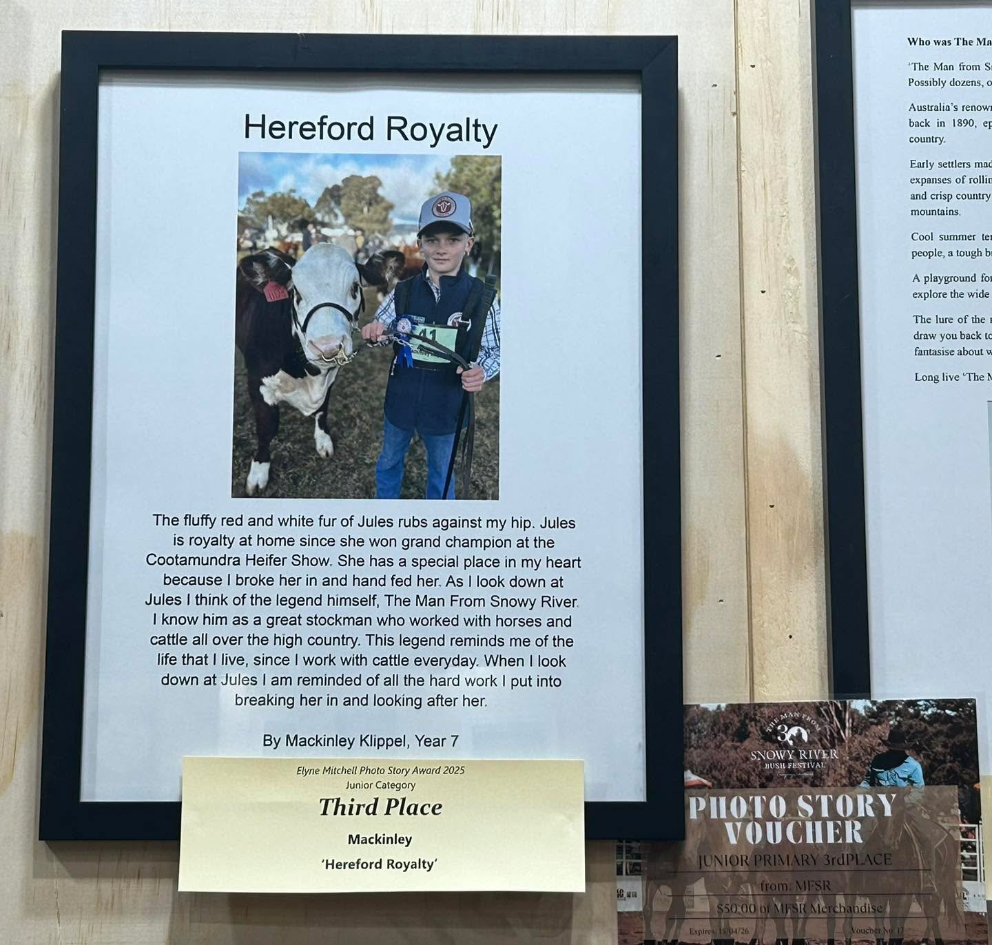 Super proud of both our boys placing in 
The Man, The Myth MFSRF photostory competition. We were thrilled with Mack&rsquo;s &lsquo;HEREFORD ROYALTY&rsquo; piece. 
Congratulations to the following students and all the volunteers who run the MFSR Art S