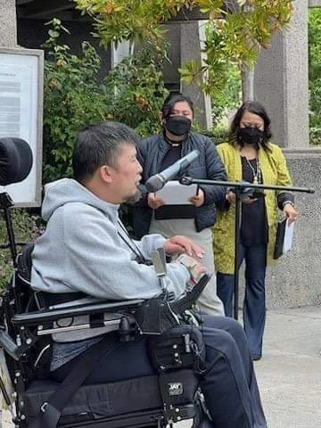 Brandon Lee at Daly City City Hall in September of 2023 giving an account of his meeting with Consulate General Neil Ferrer in which he failed to condemn Red tagging putting Filipinos and non-Filipinos at risk for criticizing Philippine programs