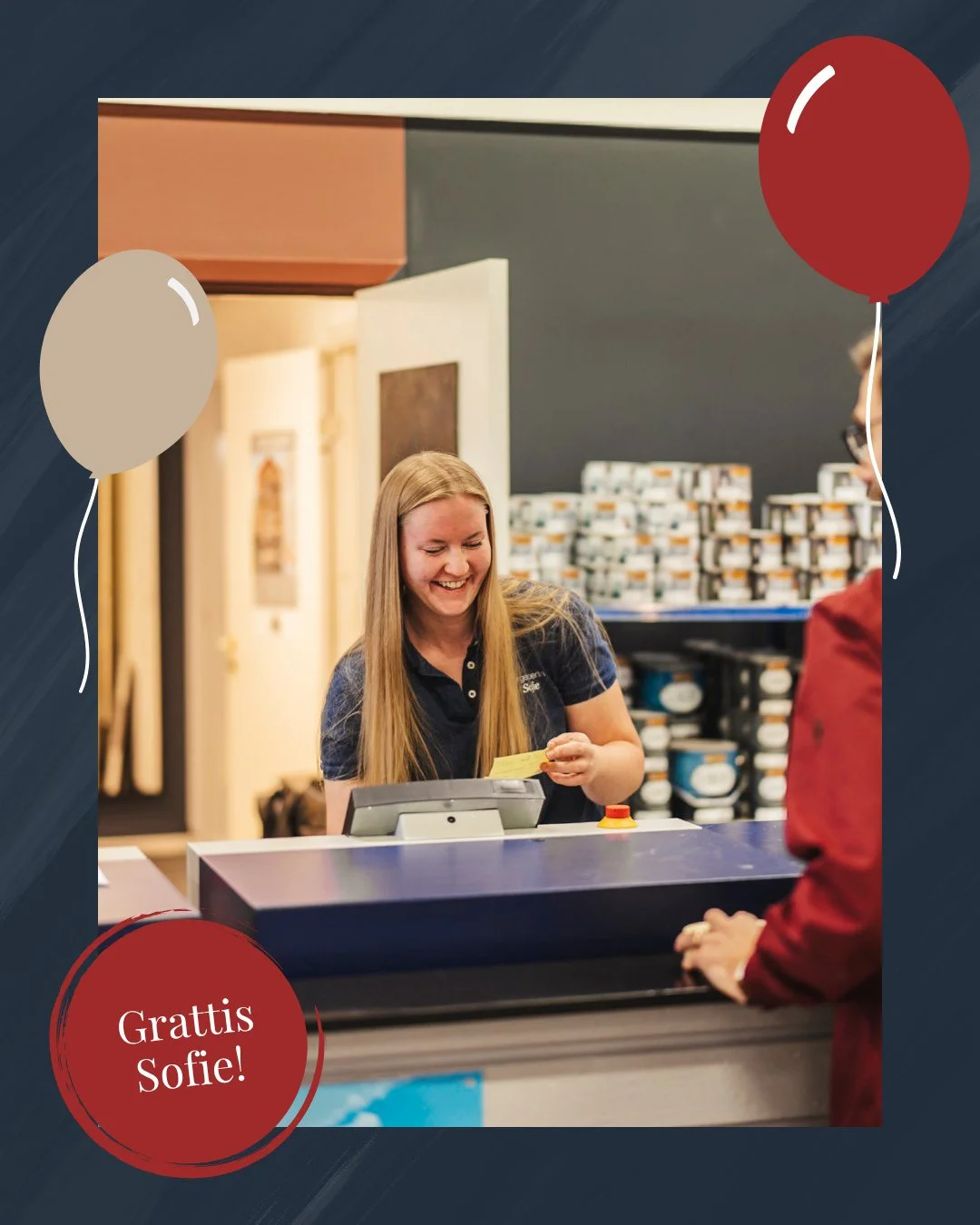 Grattis Sofie! 🎉⁠
Idag firar vi v&aring;r fantastiska kollega Sofie! Alltid med n&auml;ra till skratt och full av f&auml;rginspo 💛⁠
⁠
Vi &auml;r s&aring; glada att ha dig i teamet. Stort grattis p&aring; f&ouml;delsedagen! 🥳💐