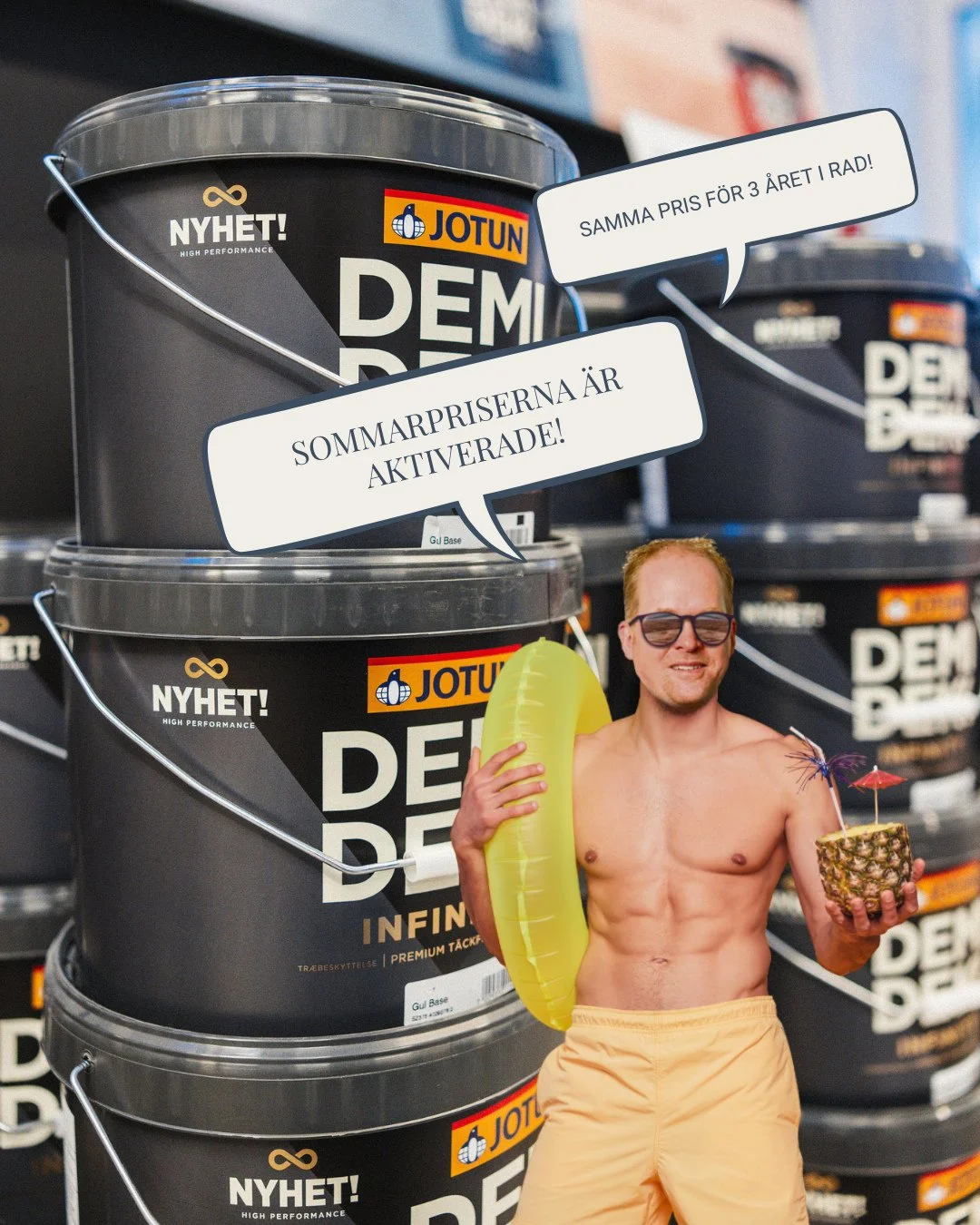 &ldquo;Vi borde verkligen fixa altanen och fasaden i &aring;r&hellip;&rdquo; 😅⁠
Nu &auml;r det faktiskt ett perfekt l&auml;ge! ⛅️⁠
⁠
Vi har sommarpriser p&aring; utomhusprodukter &ndash; bland annat Jotun DEMIDEKK fasadf&auml;rg och terrasslasyr 🎨⁠