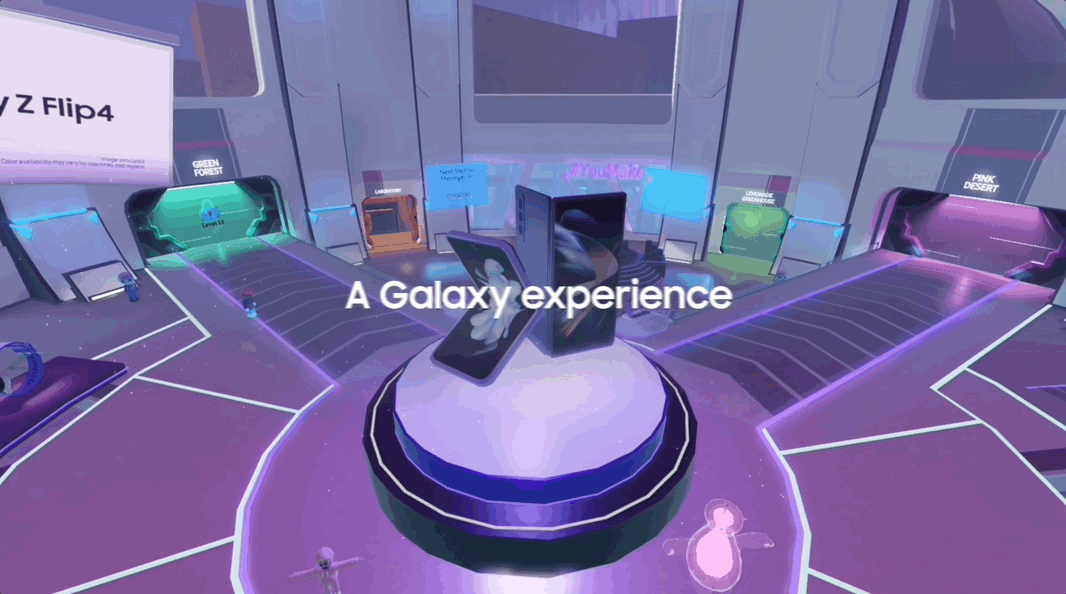 Space Tycoon in Roblox: a Galaxy Z Flip4 on display, A Galaxy experience greater than ever