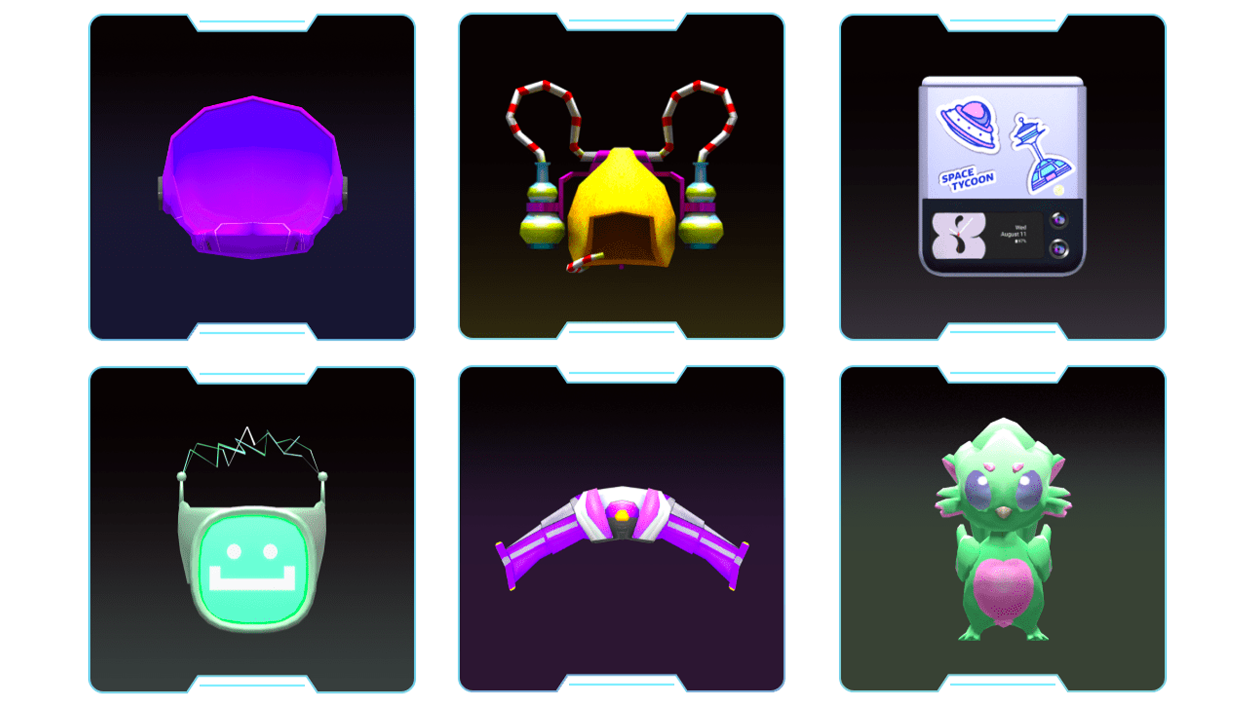 Six in-game gear items made from Samsung products